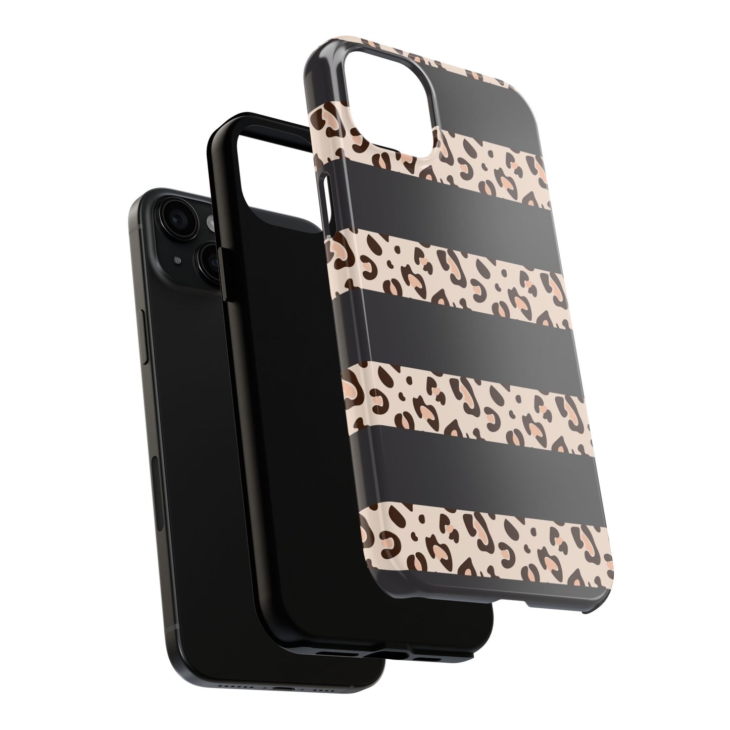 Cheetah Print Striped iPhone Case – Black Striped Cheetah Print Aesthetic
