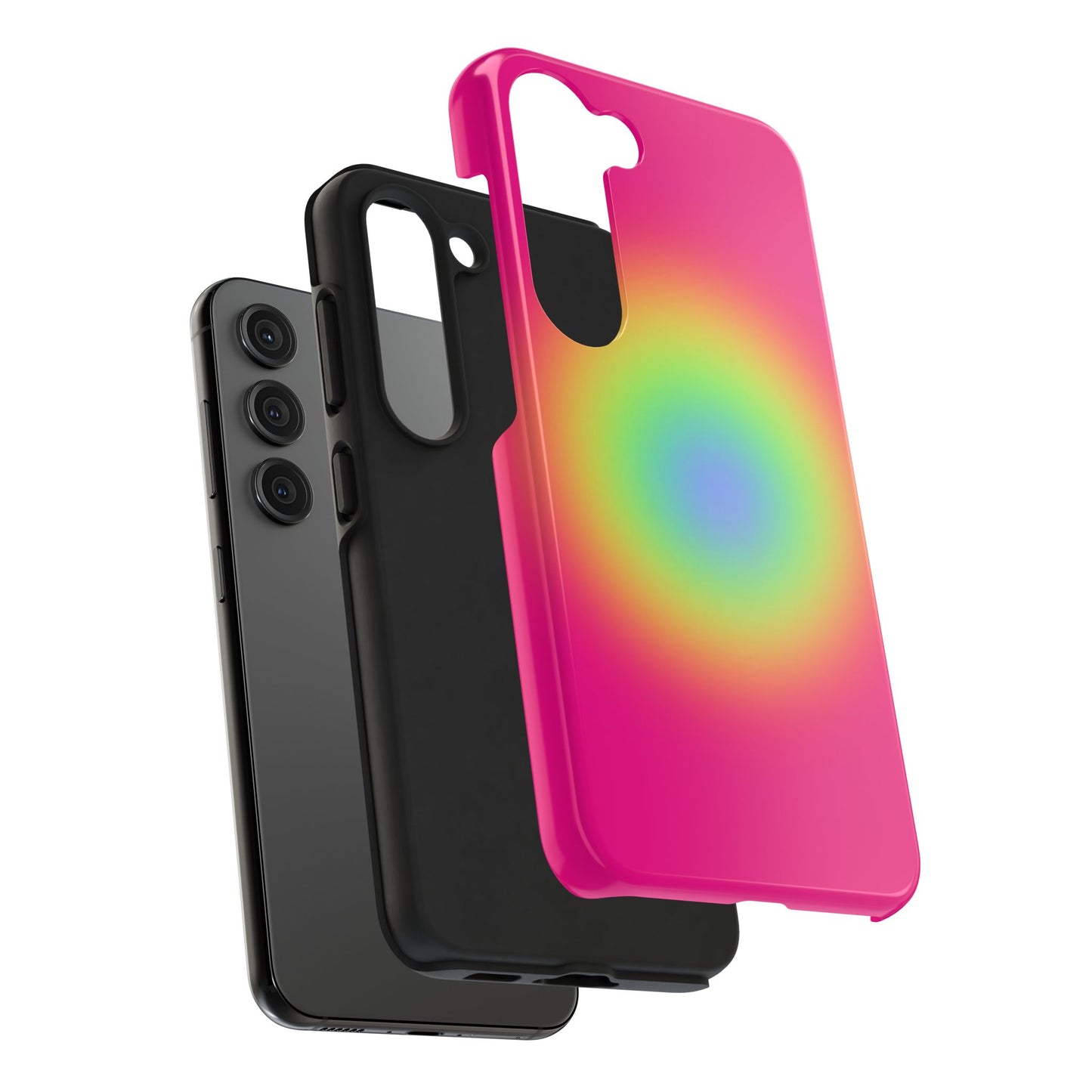 Pink Aura Phone Case, Pink, Yellow, Trendy, Clean Girl Aesthetic, Preppy, Glossy Phone Case