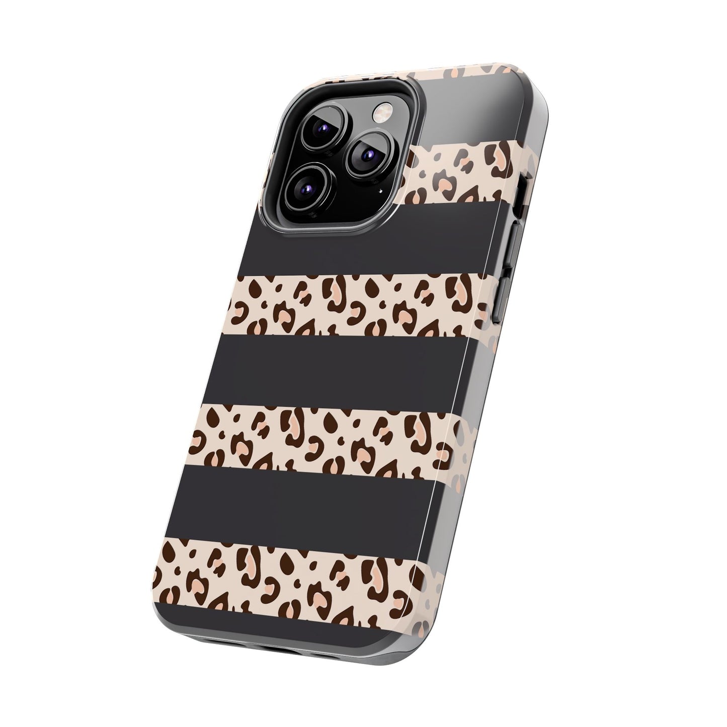 Cheetah Print Striped iPhone Case – Black Striped Cheetah Print Aesthetic