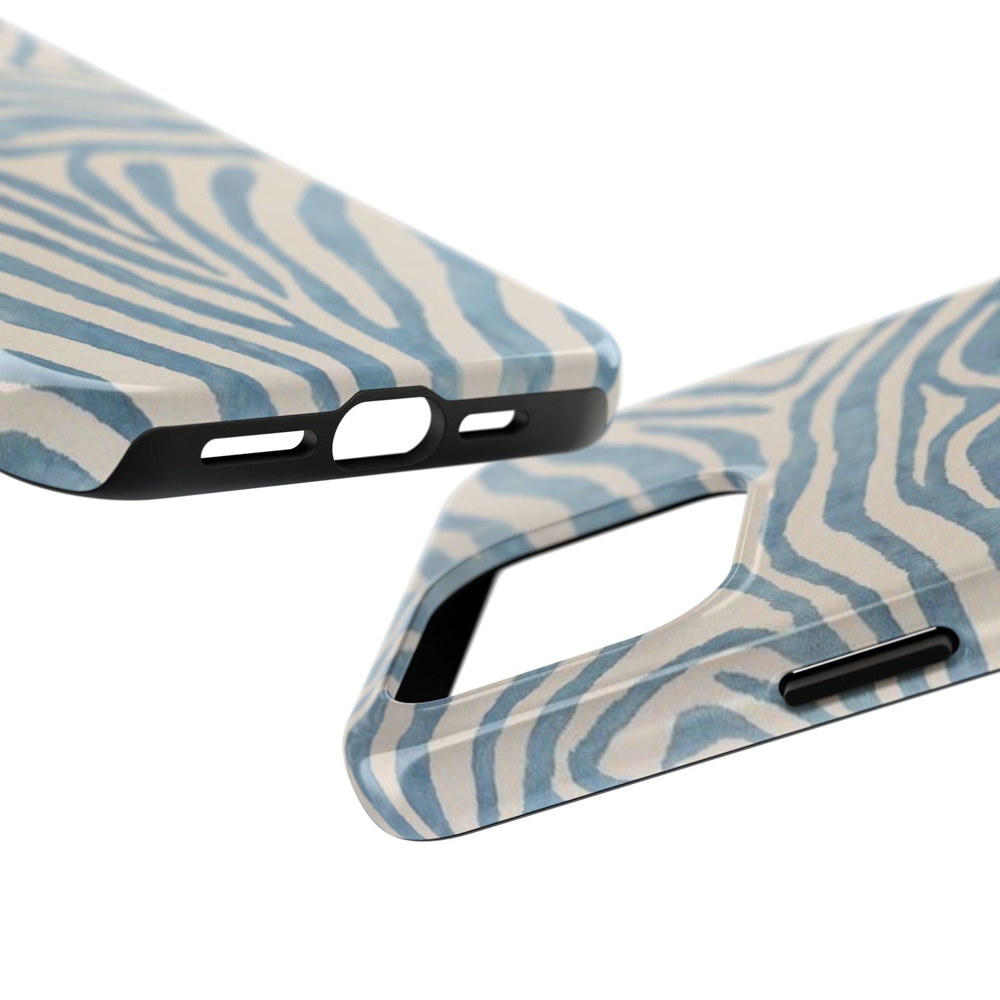 Blue Zebra Print Aesthetic Phone Case