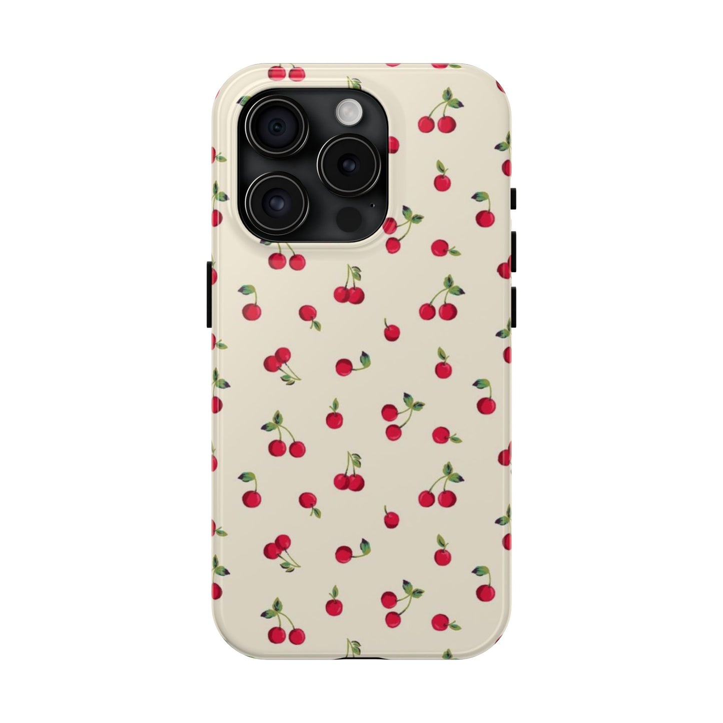Cherry Print Glossy Phone Case, Feminine, Cutesy