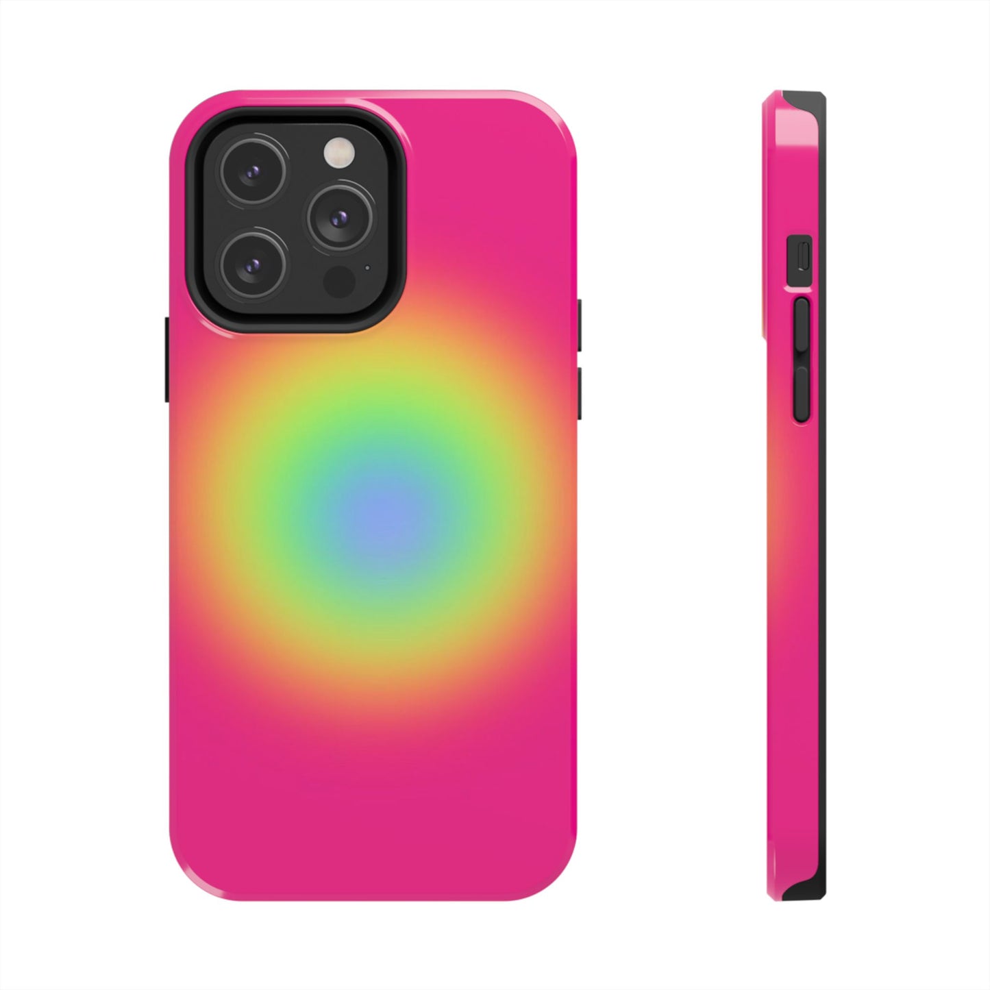 Pink Aura Phone Case, Pink, Yellow, Trendy, Clean Girl Aesthetic, Preppy, Glossy Phone Case