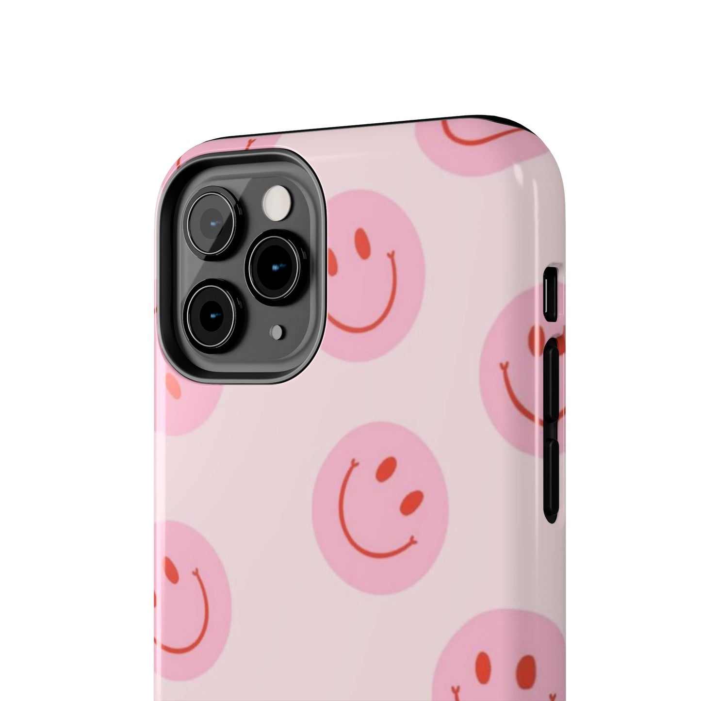 Smiley Face Pink Aesthetic Glossy Phone Case