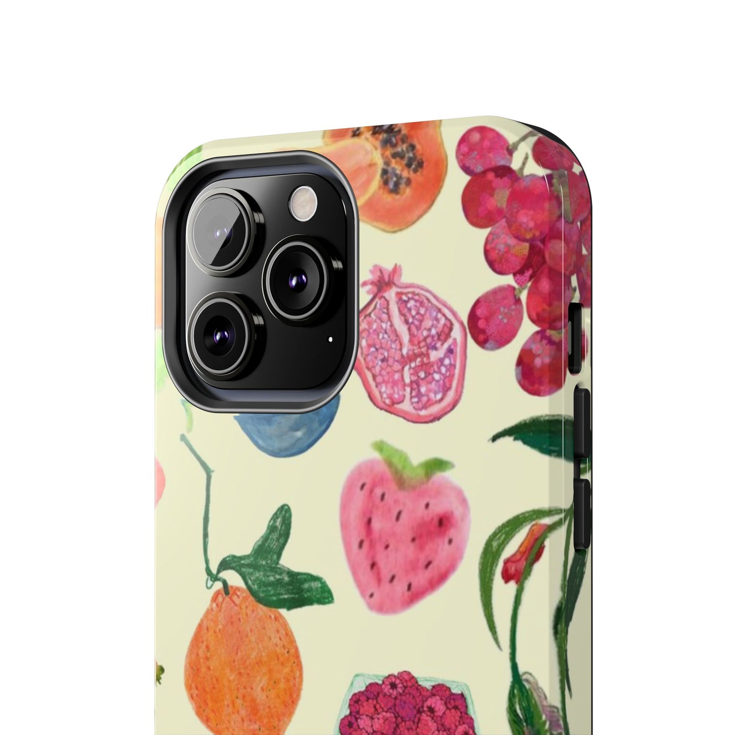 Fruit Print Phone Case, Yellow, Aesthetic, Hailey Bieber, Matilda Djerf, LA, Preppy, Clean Girl, Glossy Phone Case