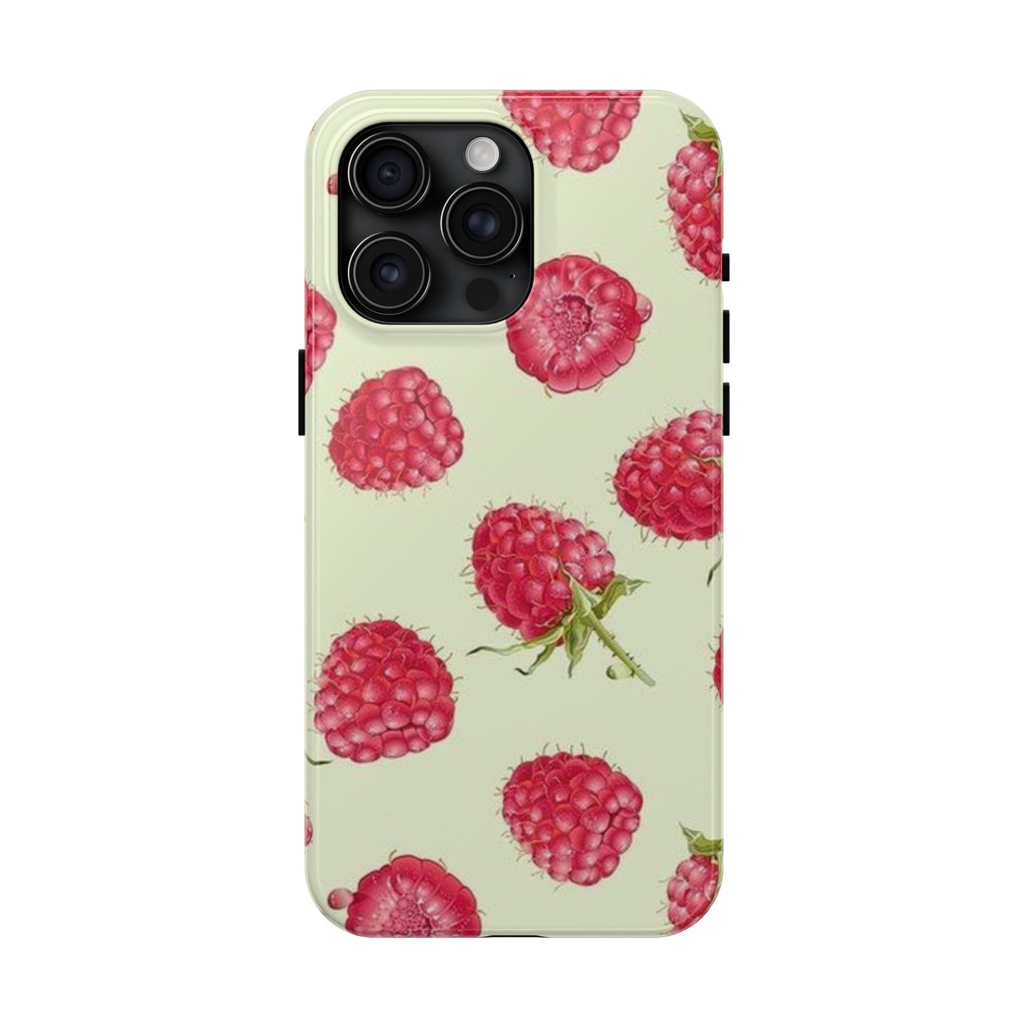 Raspberry Phone Case, Fruit, Cute, Clean Girl, Glossy Phone Case