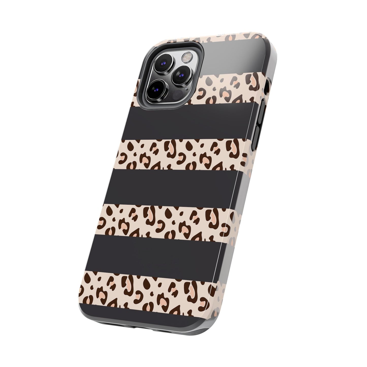 Cheetah Print Striped iPhone Case – Black Striped Cheetah Print Aesthetic