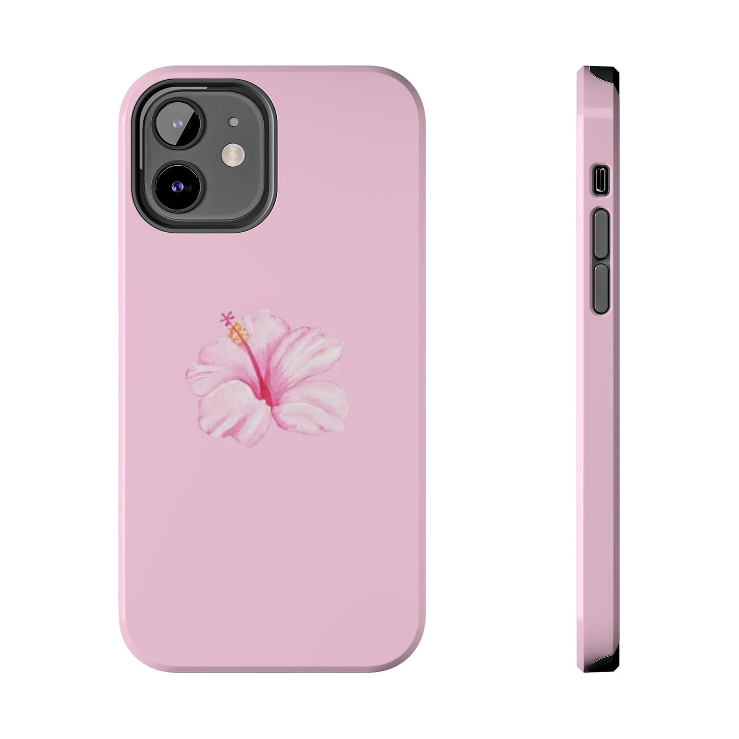 Hibiscus Flower Phone Case, Pink, Tropical, Hawaiin, Clean Girl Aesthetic, Preppy, Glossy Phone Case