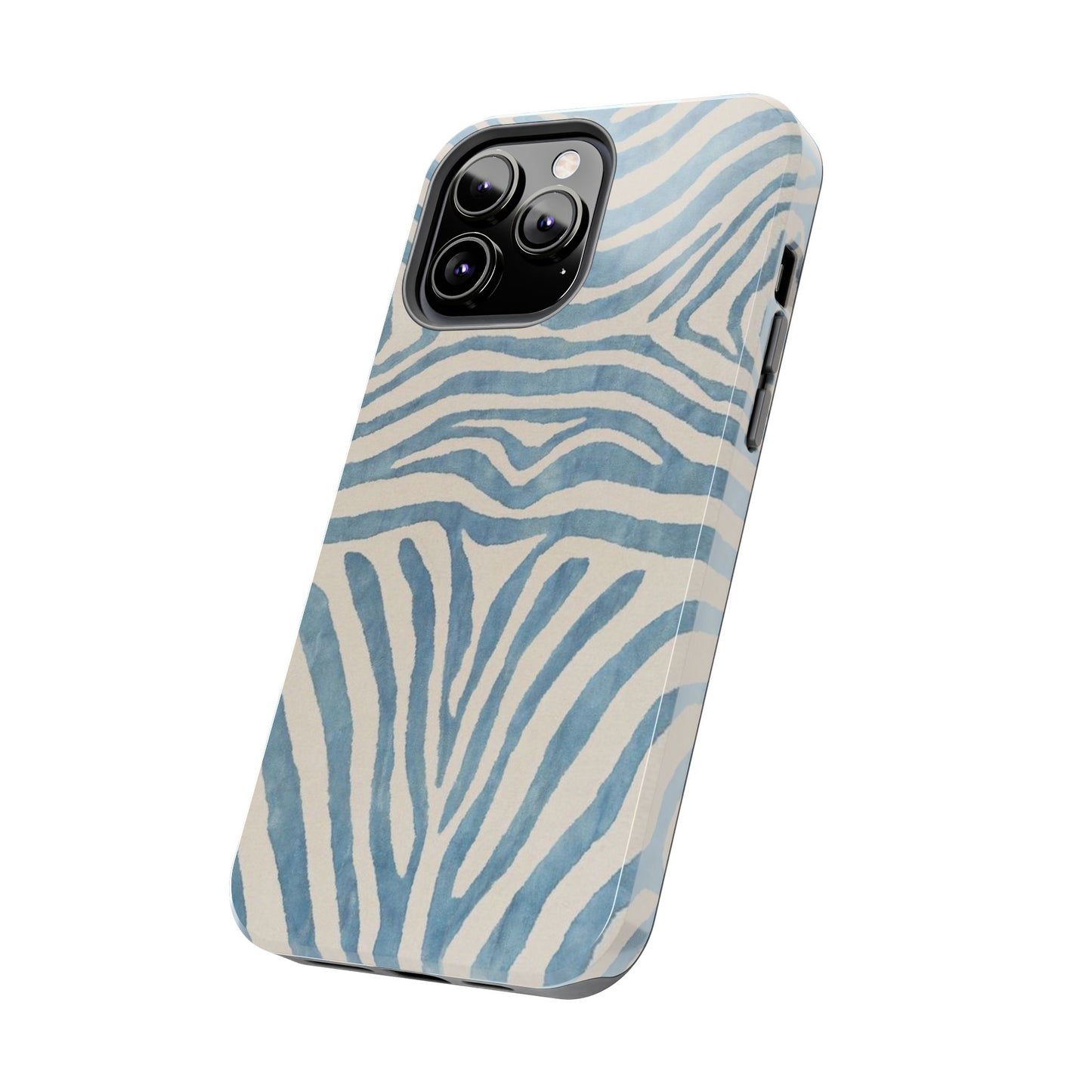 Blue Zebra Print Aesthetic Phone Case
