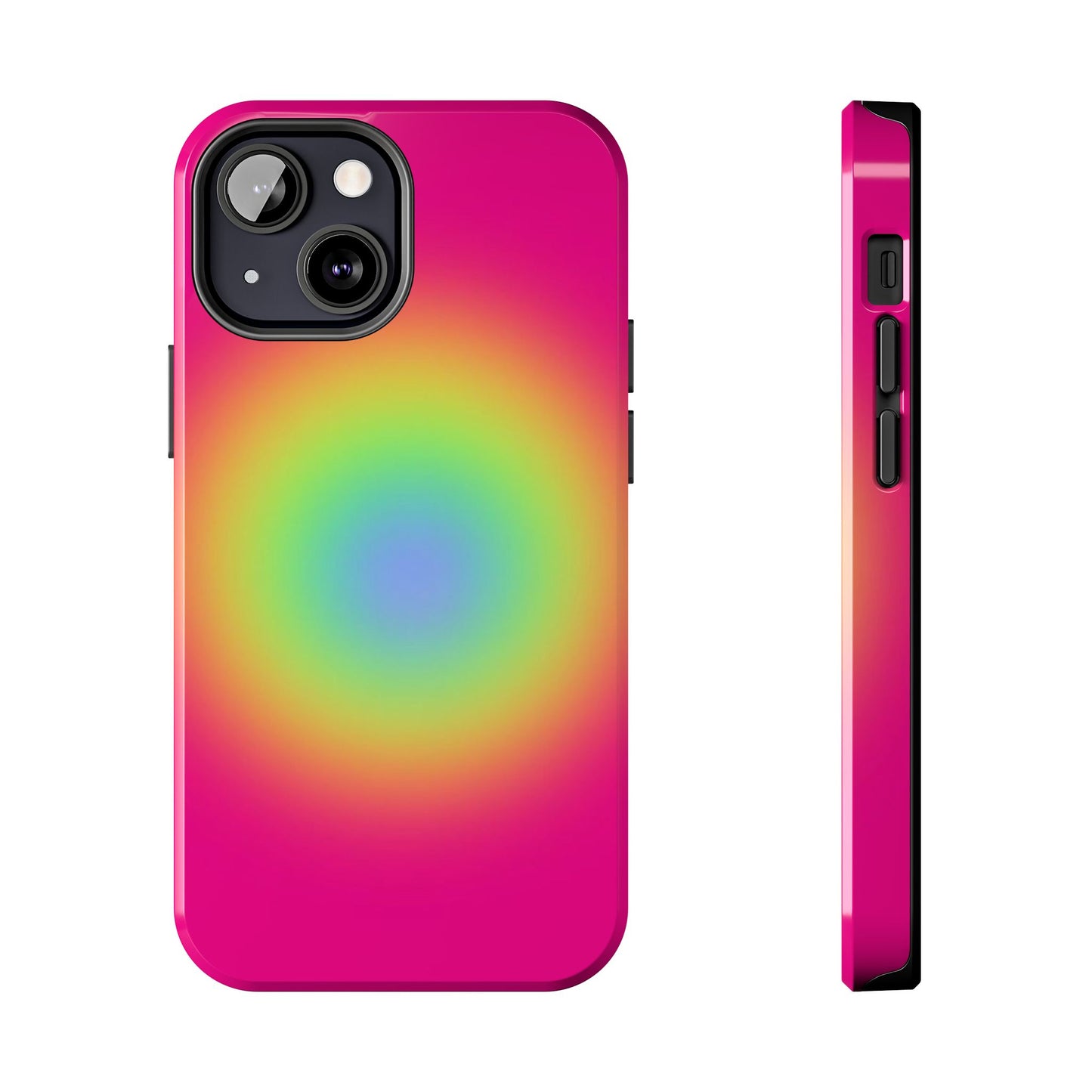 Pink Aura Phone Case, Pink, Yellow, Trendy, Clean Girl Aesthetic, Preppy, Glossy Phone Case