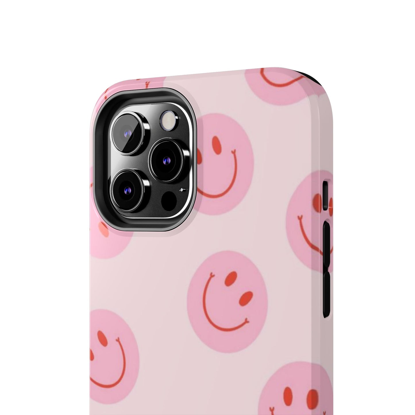 Smiley Face Pink Aesthetic Glossy Phone Case