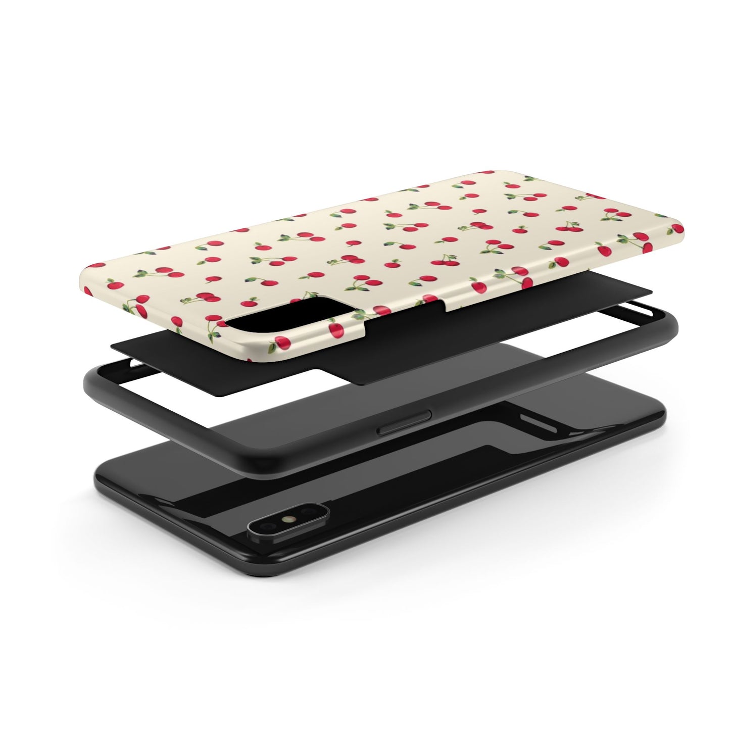 Cherry Print Glossy Phone Case, Feminine, Cutesy