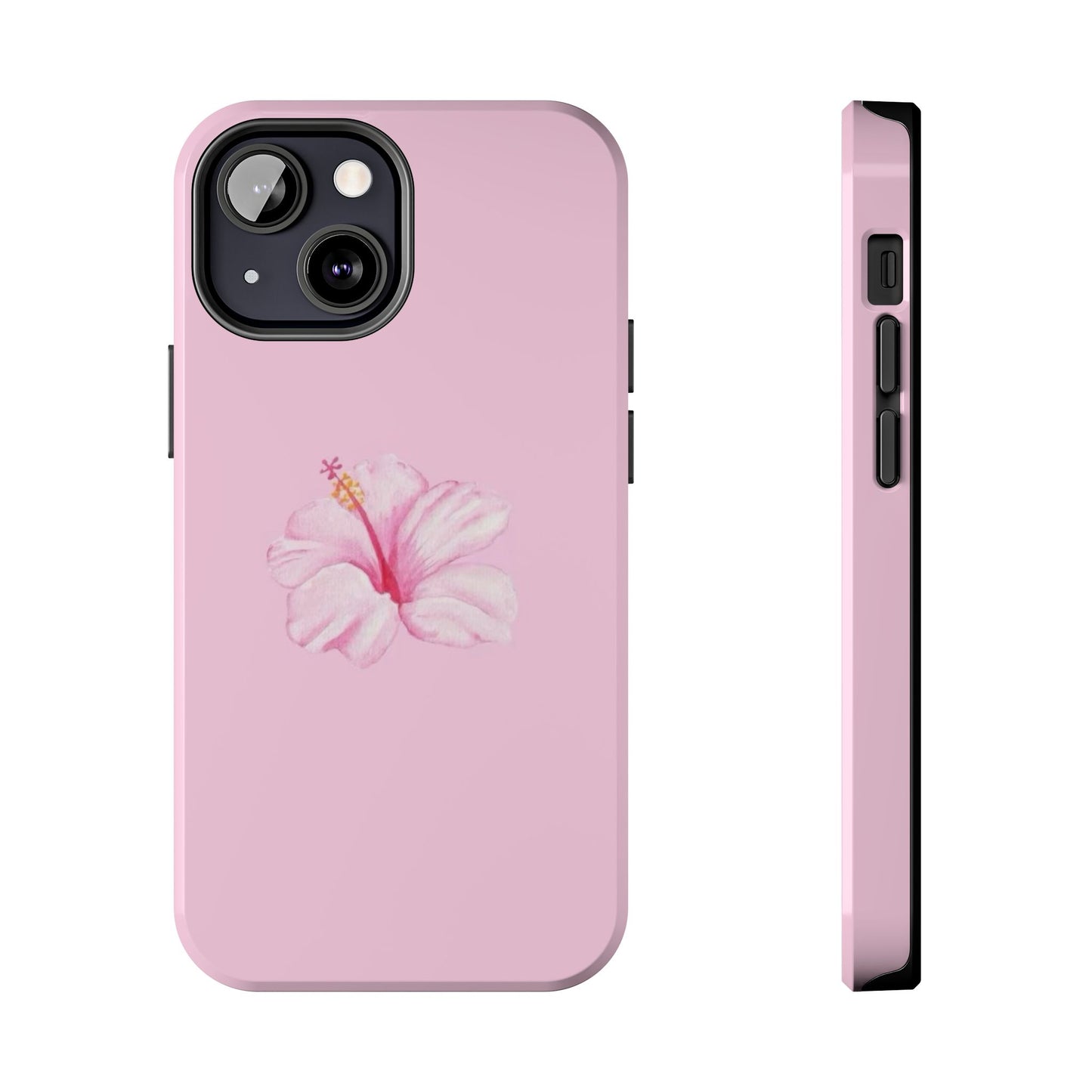 Hibiscus Flower Phone Case, Pink, Tropical, Hawaiin, Clean Girl Aesthetic, Preppy, Glossy Phone Case