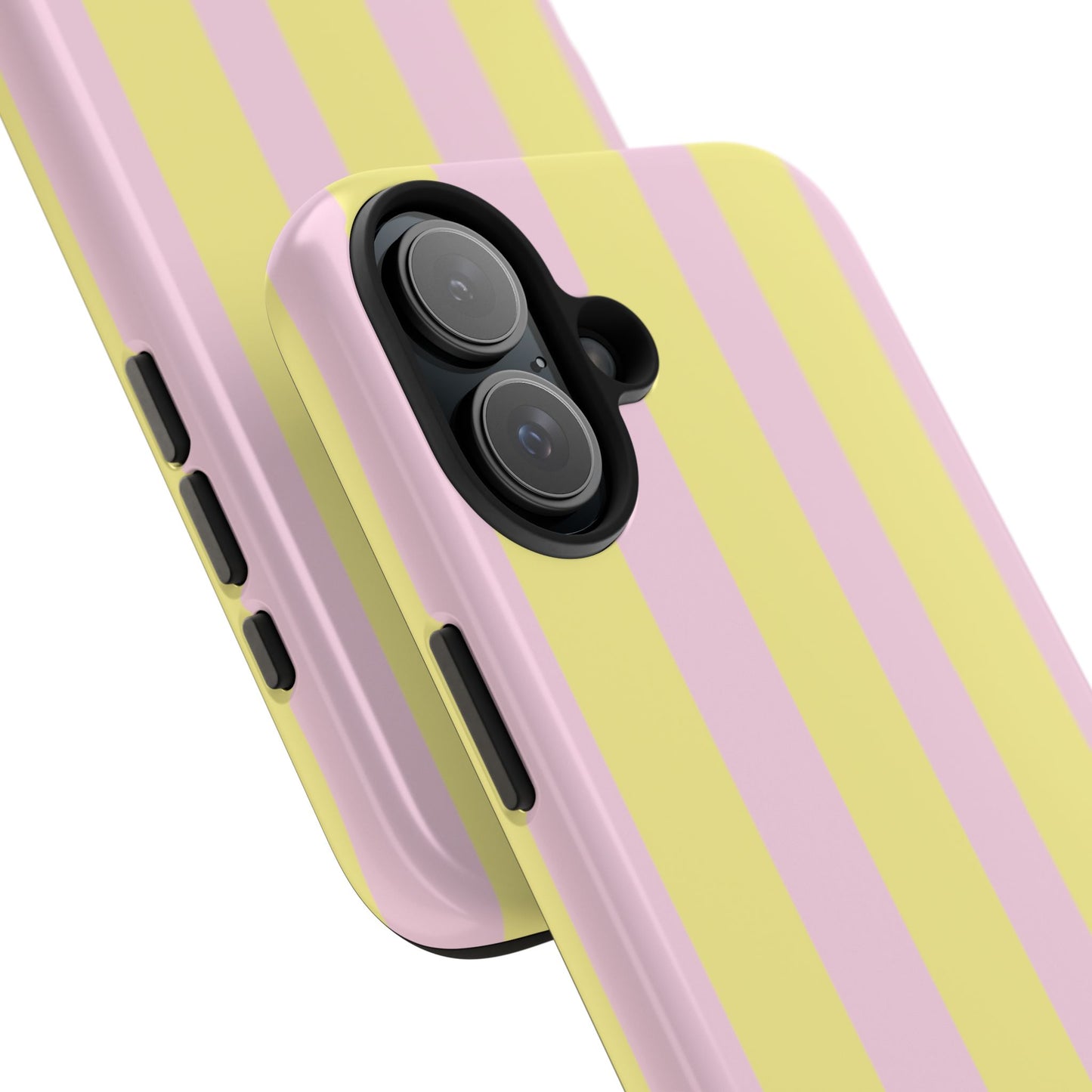 Pastel striped phone case, Pink and yellow stripes