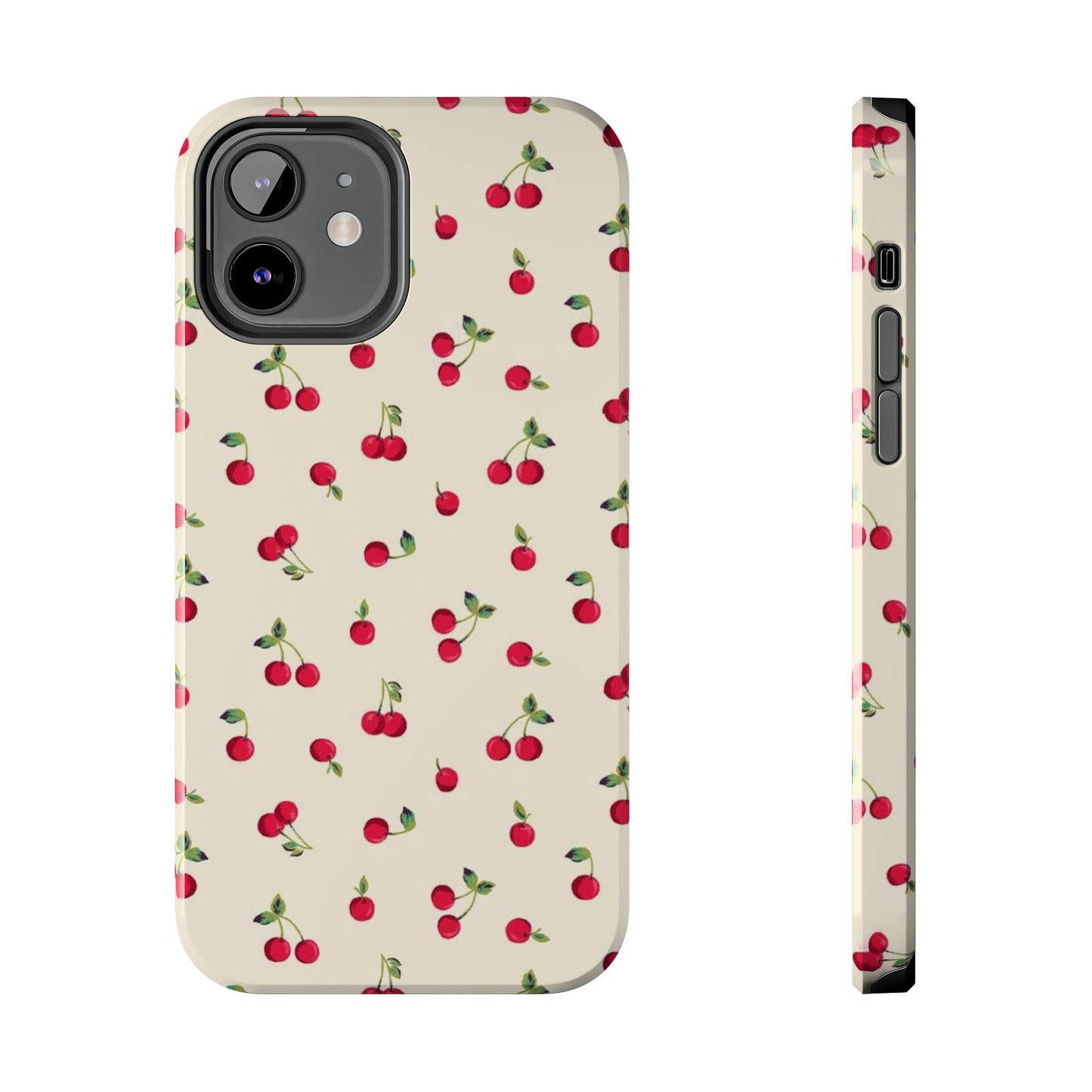 Cherry Print Glossy Phone Case, Feminine, Cutesy