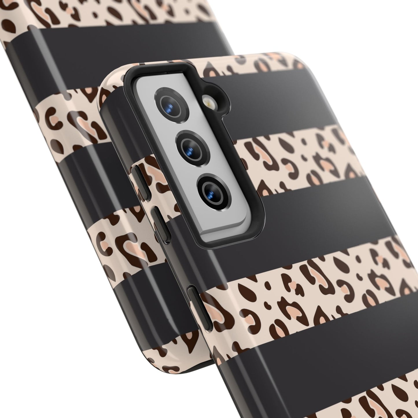 Cheetah Print Striped iPhone Case – Black Striped Cheetah Print Aesthetic