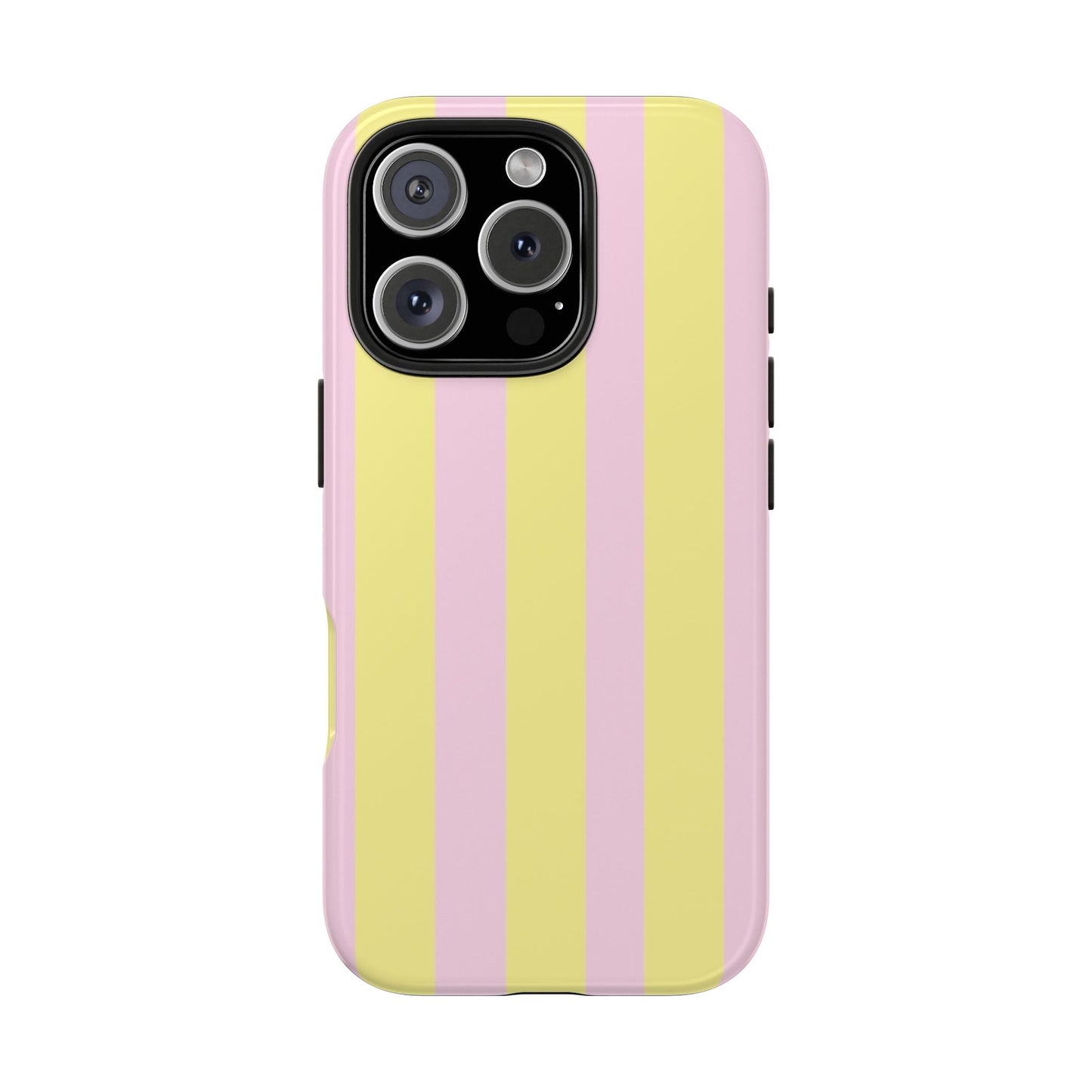 Pastel striped phone case, Pink and yellow stripes