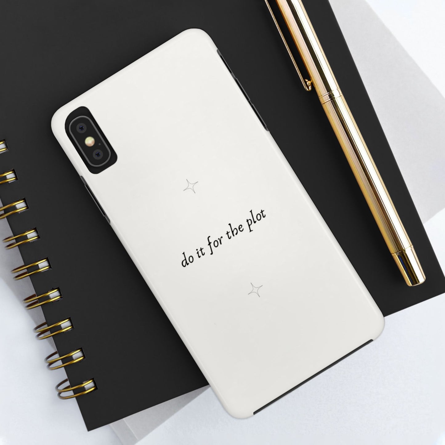 Do It For the Plot Simple Aesthetic Glossy Phone Case with Affirmation