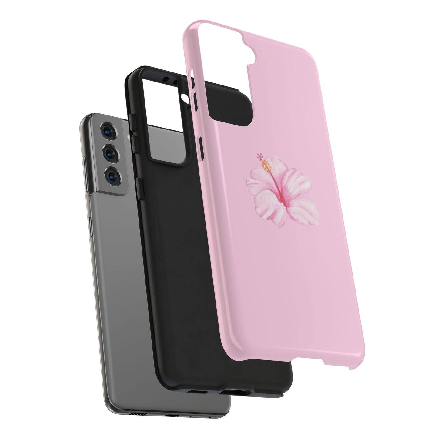 Hibiscus Flower Phone Case, Pink, Tropical, Hawaiin, Clean Girl Aesthetic, Preppy, Glossy Phone Case