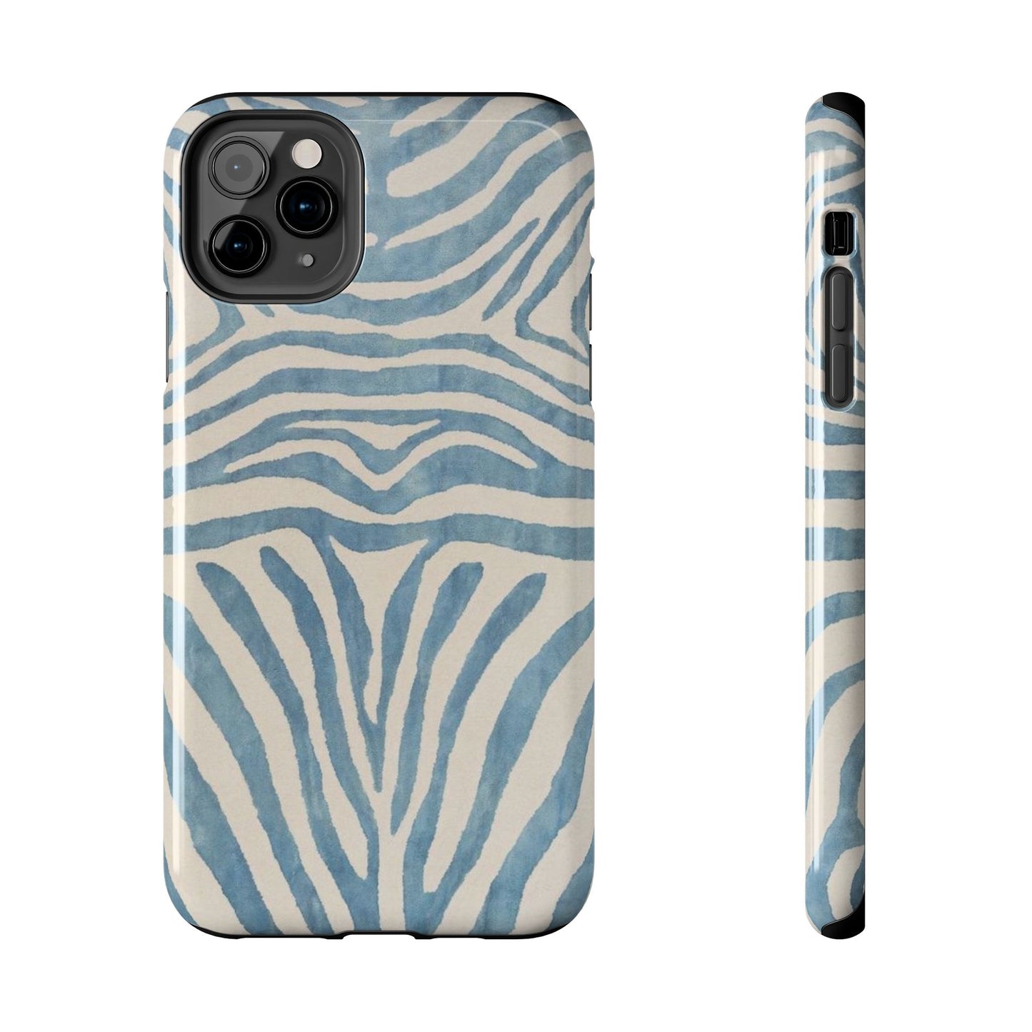 Blue Zebra Print Aesthetic Phone Case