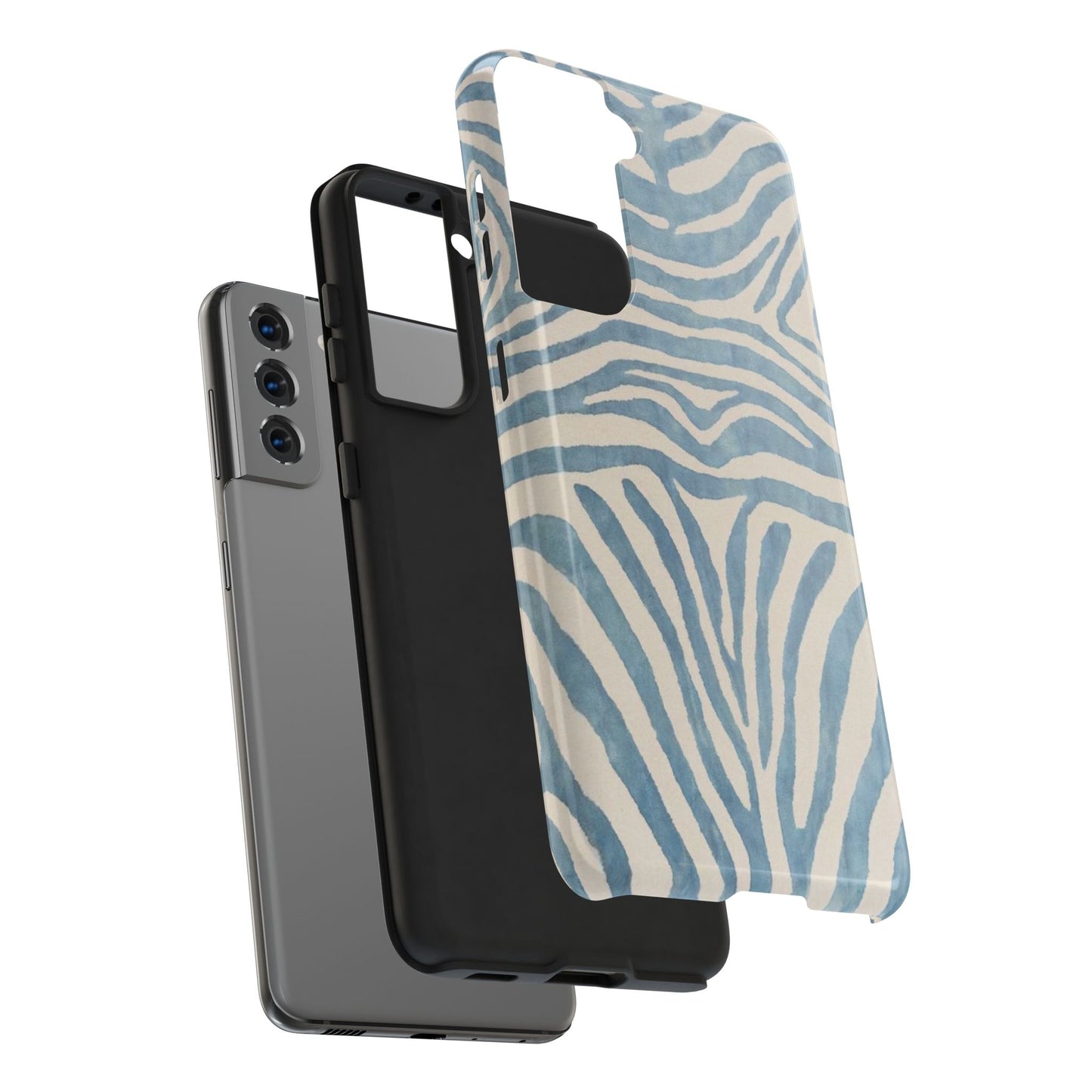 Blue Zebra Print Aesthetic Phone Case
