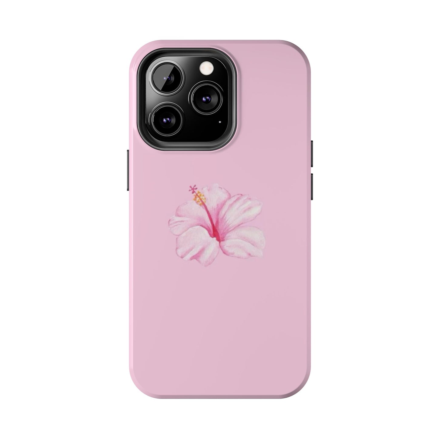 Hibiscus Flower Phone Case, Pink, Tropical, Hawaiin, Clean Girl Aesthetic, Preppy, Glossy Phone Case