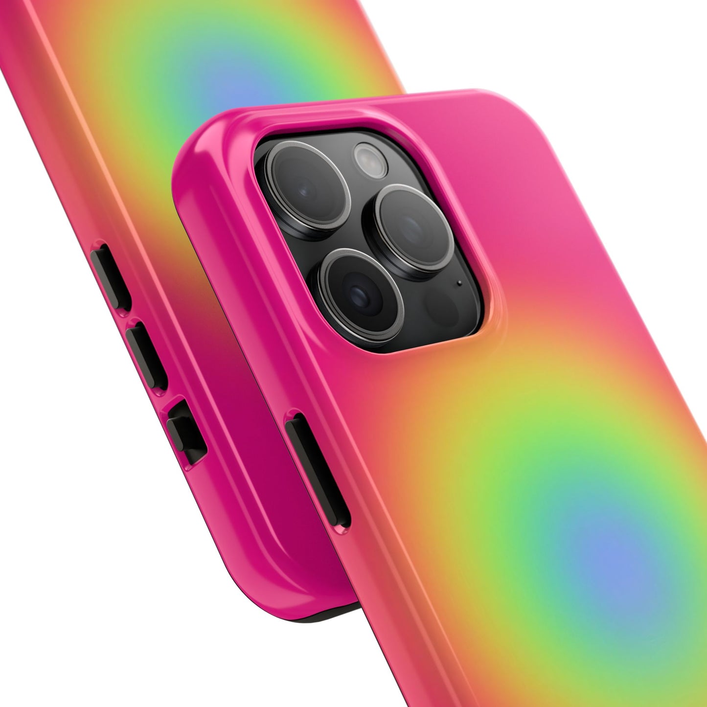 Pink Aura Phone Case, Pink, Yellow, Trendy, Clean Girl Aesthetic, Preppy, Glossy Phone Case
