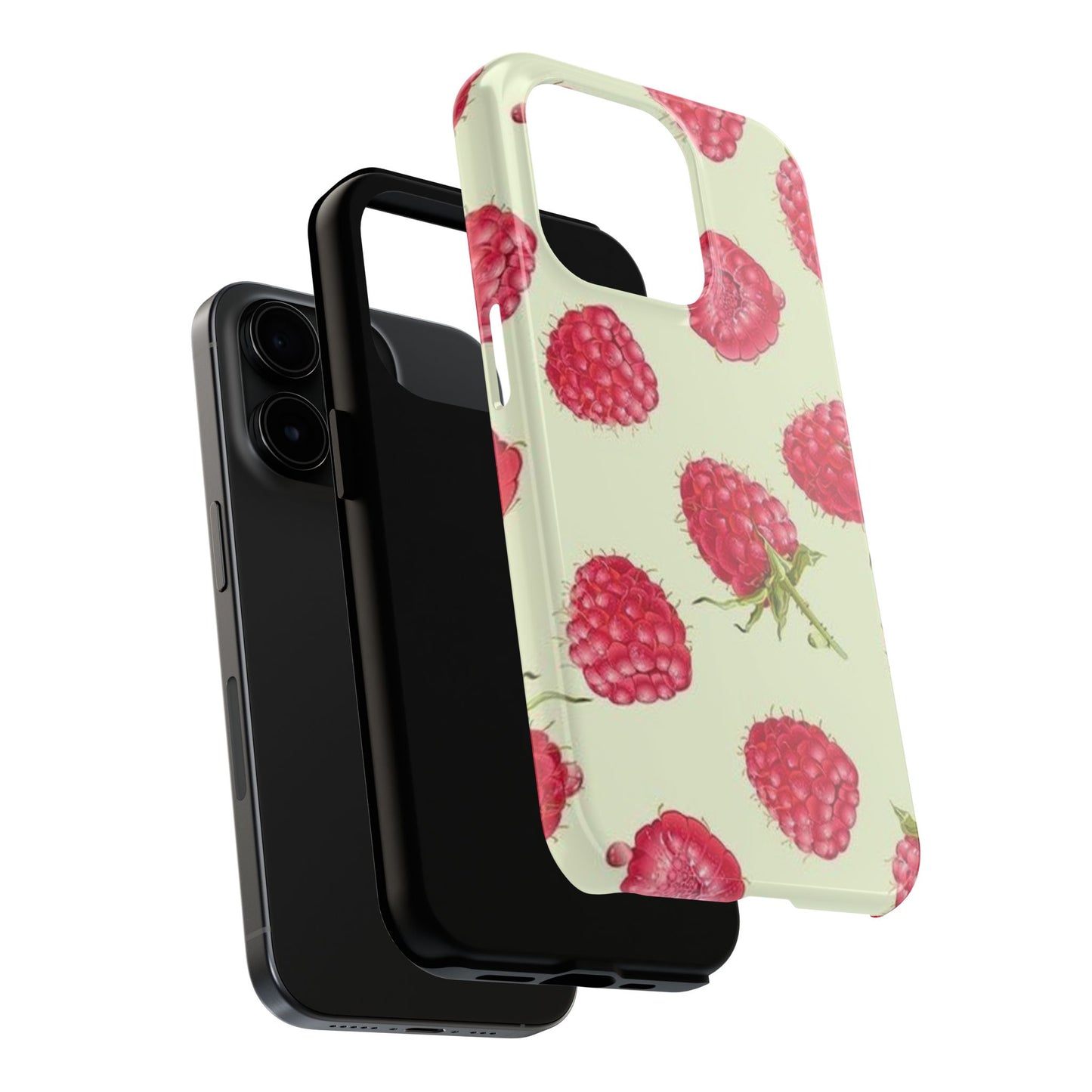 Raspberry Phone Case, Fruit, Cute, Clean Girl, Glossy Phone Case
