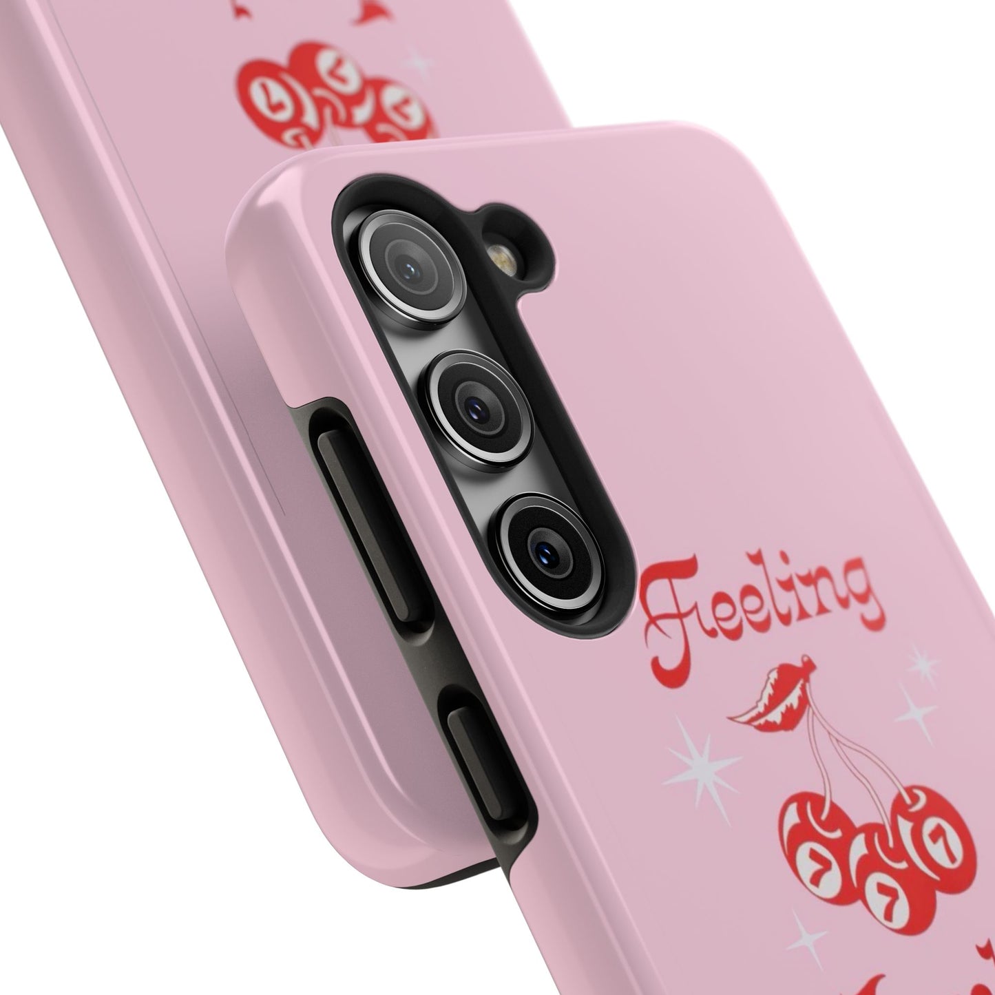 Feeling Lucky Pink Aesthetic Glossy Phone Case, Affirmations