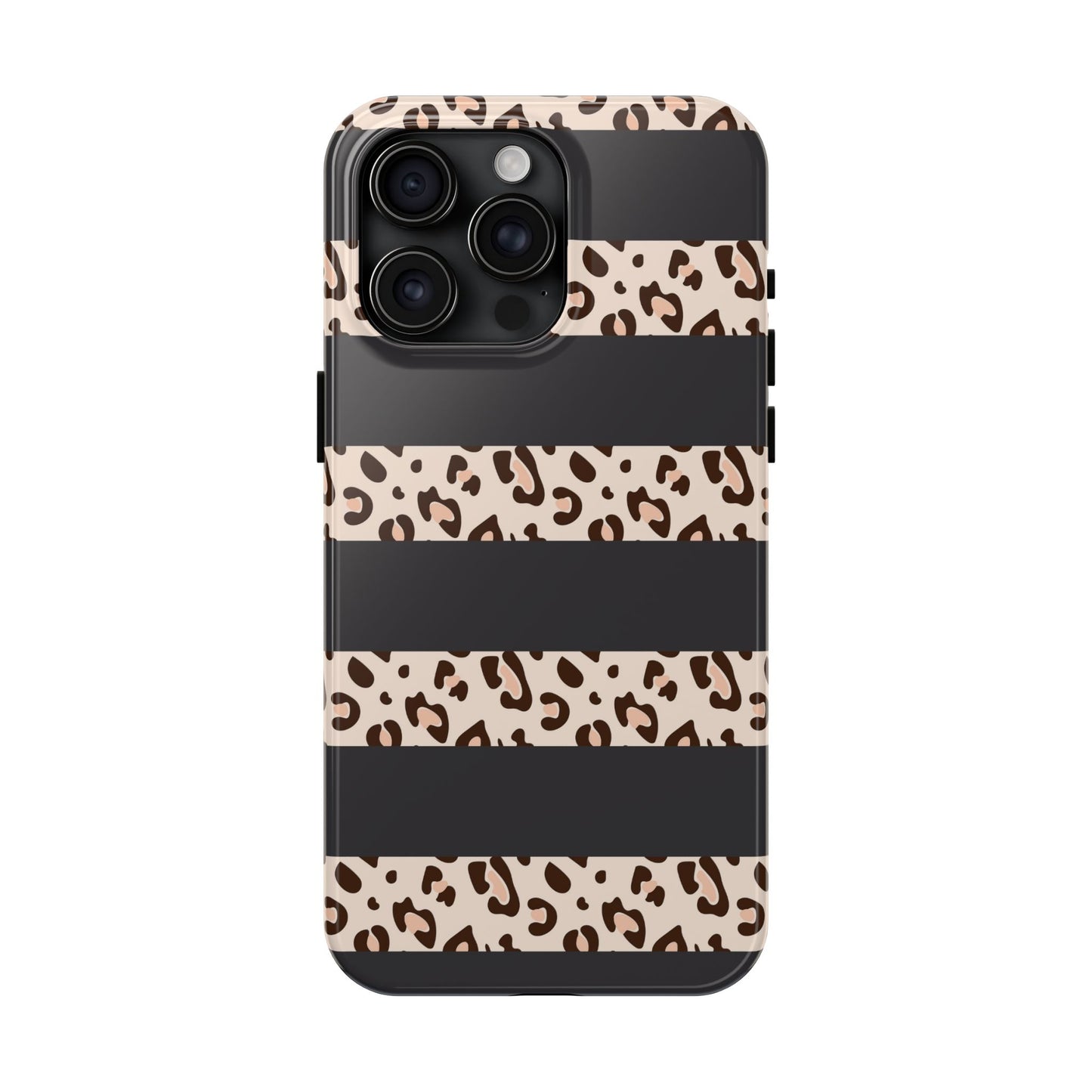 Cheetah Print Striped iPhone Case – Black Striped Cheetah Print Aesthetic