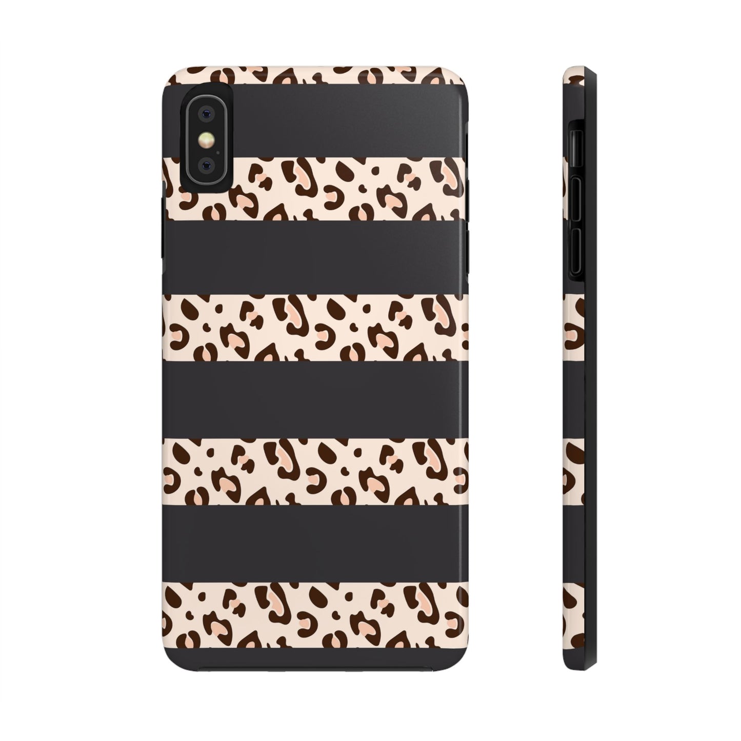 Cheetah Print Striped iPhone Case – Black Striped Cheetah Print Aesthetic