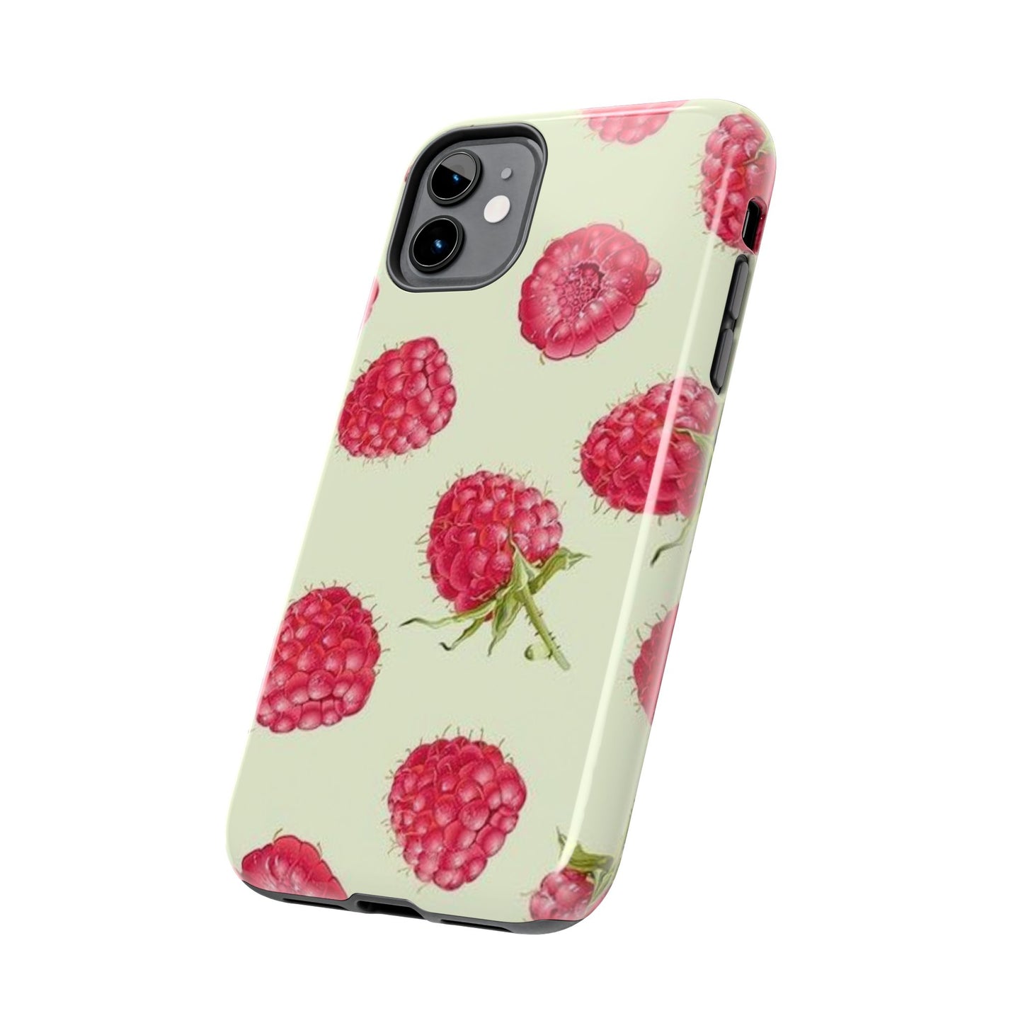 Raspberry Phone Case, Fruit, Cute, Clean Girl, Glossy Phone Case