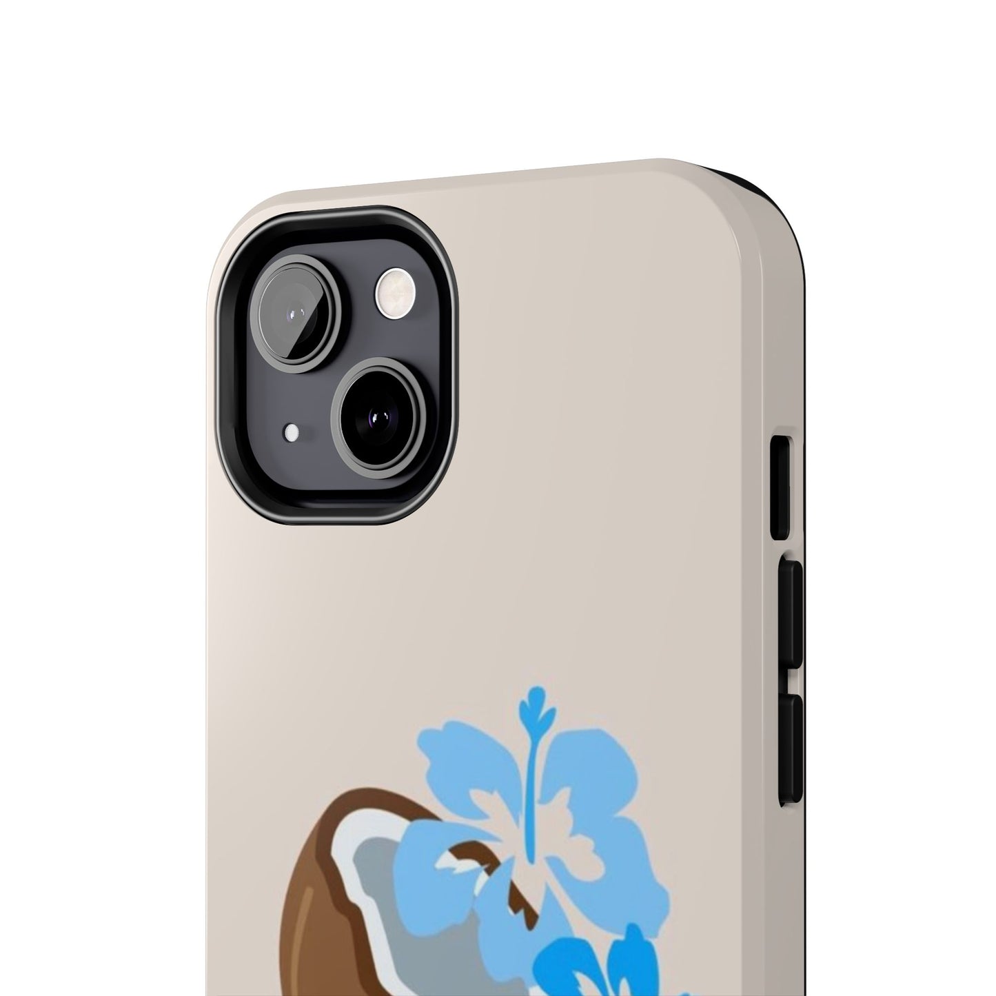 Hawaiian Cute Phone Case, Coconut, Hibiscus, Summery, Tropical, Clean Girl Aesthetic, Preppy, Glossy Phone Case