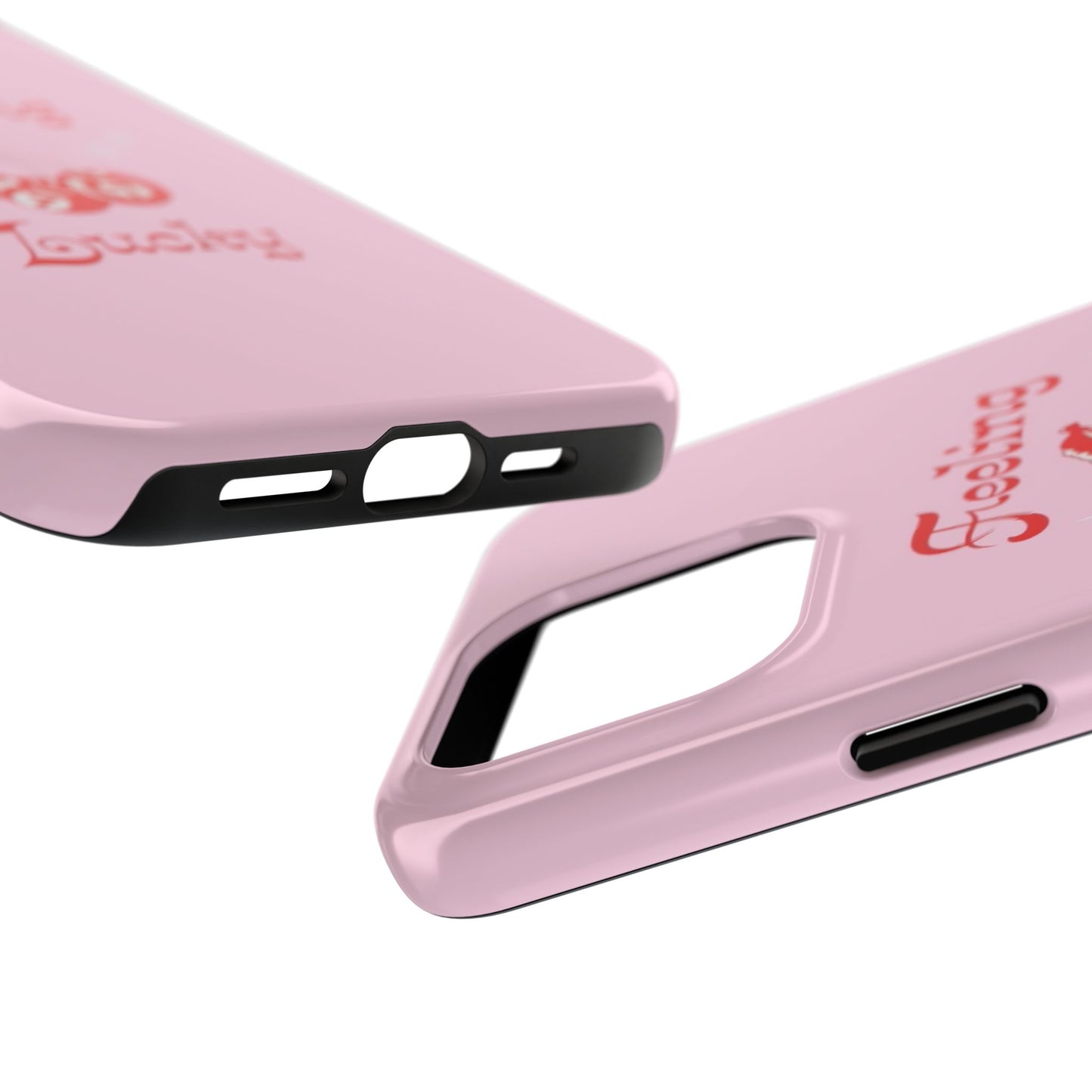 Feeling Lucky Pink Aesthetic Glossy Phone Case, Affirmations