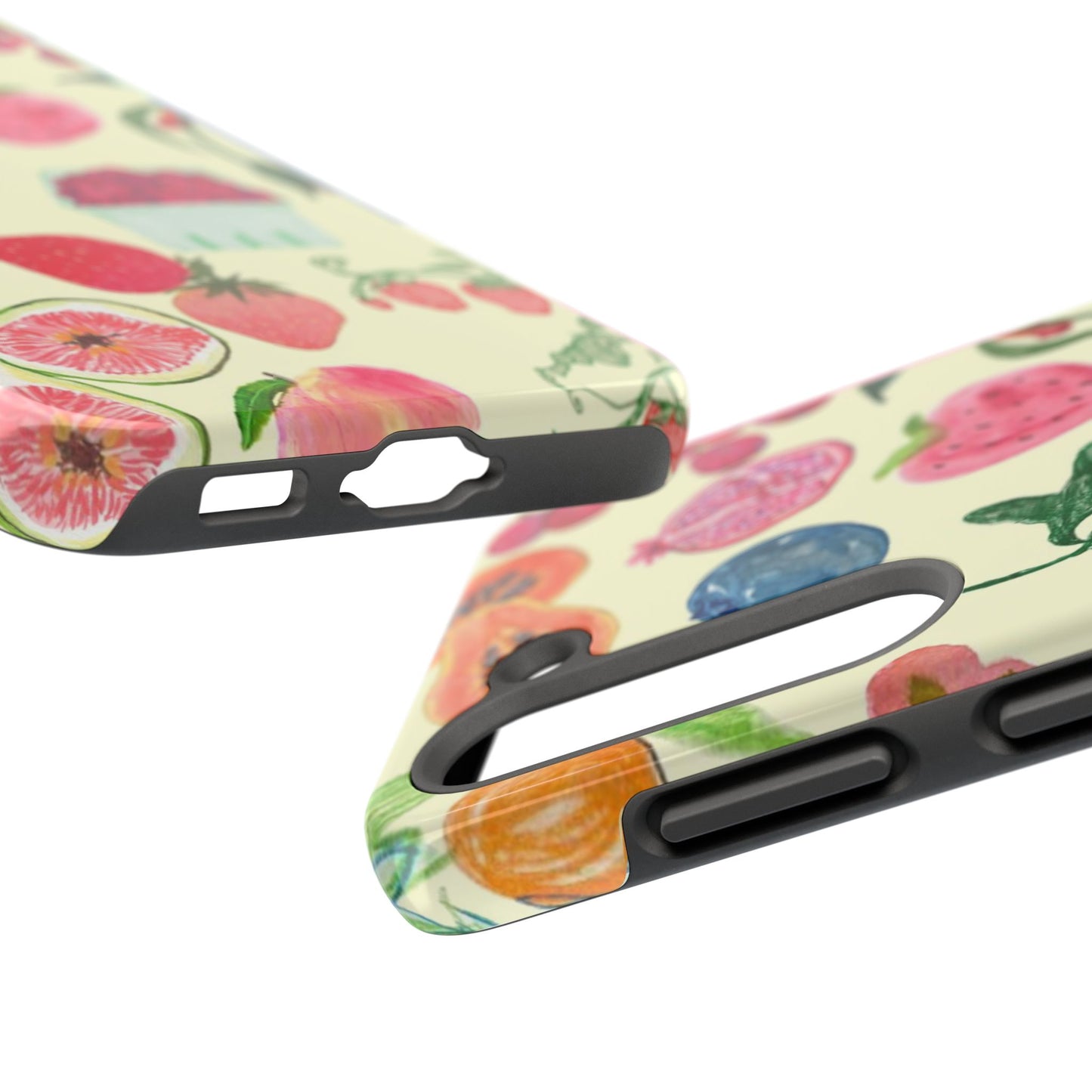 Fruit Print Phone Case, Yellow, Aesthetic, Hailey Bieber, Matilda Djerf, LA, Preppy, Clean Girl, Glossy Phone Case