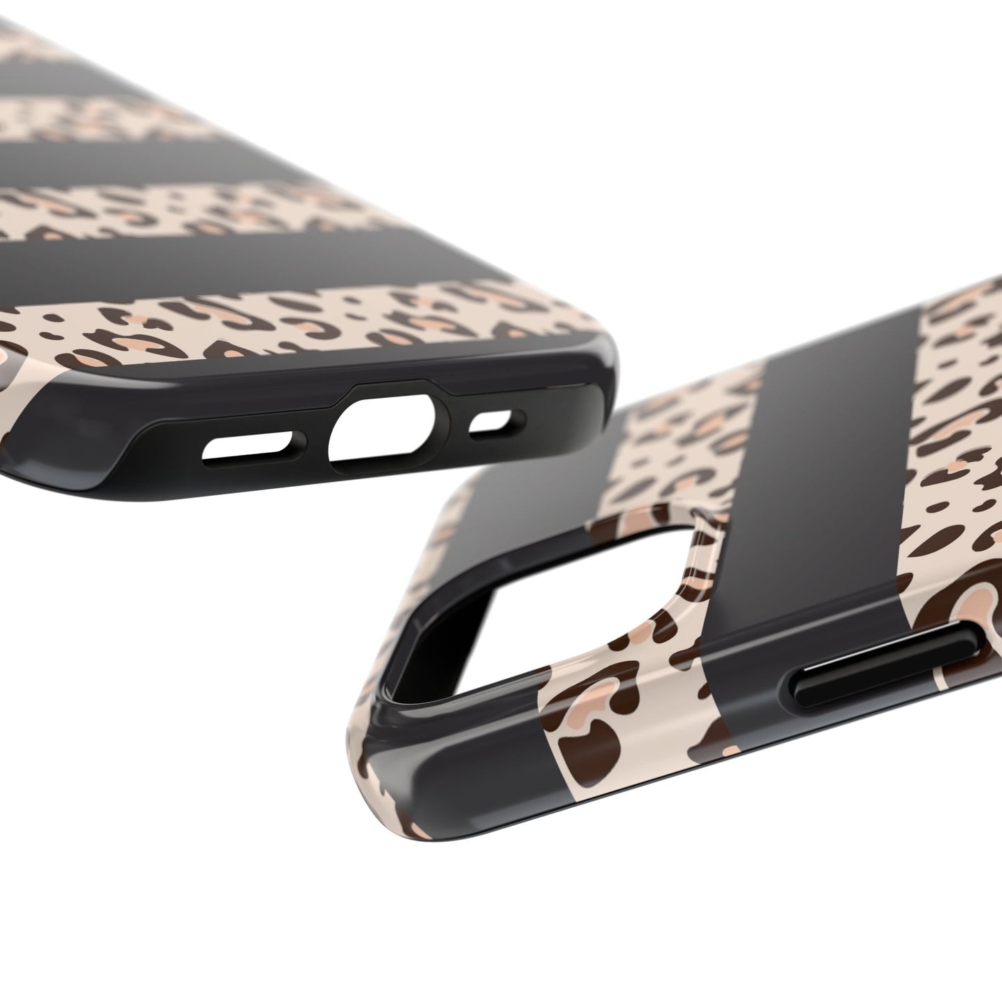 Cheetah Print Striped iPhone Case – Black Striped Cheetah Print Aesthetic