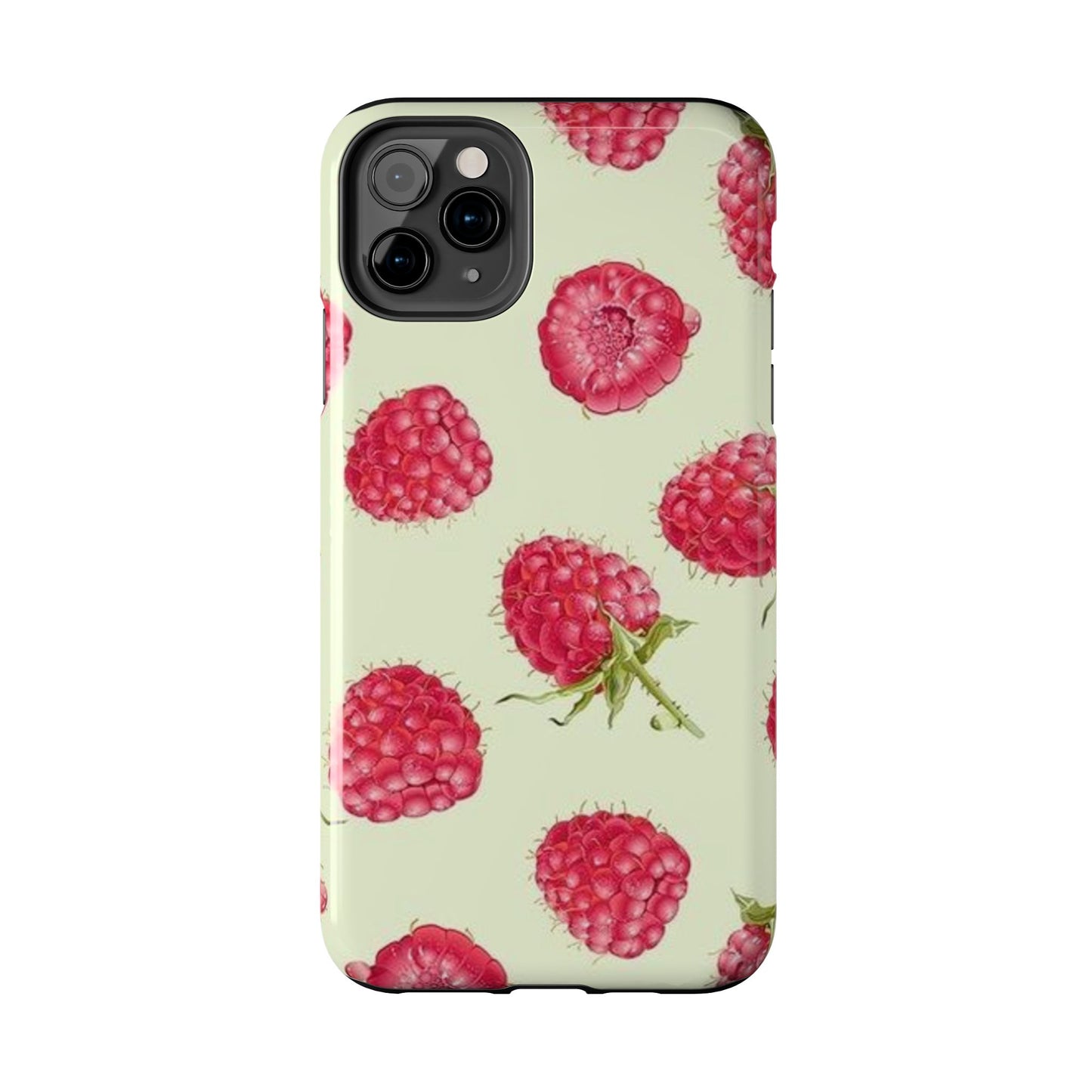 Raspberry Phone Case, Fruit, Cute, Clean Girl, Glossy Phone Case