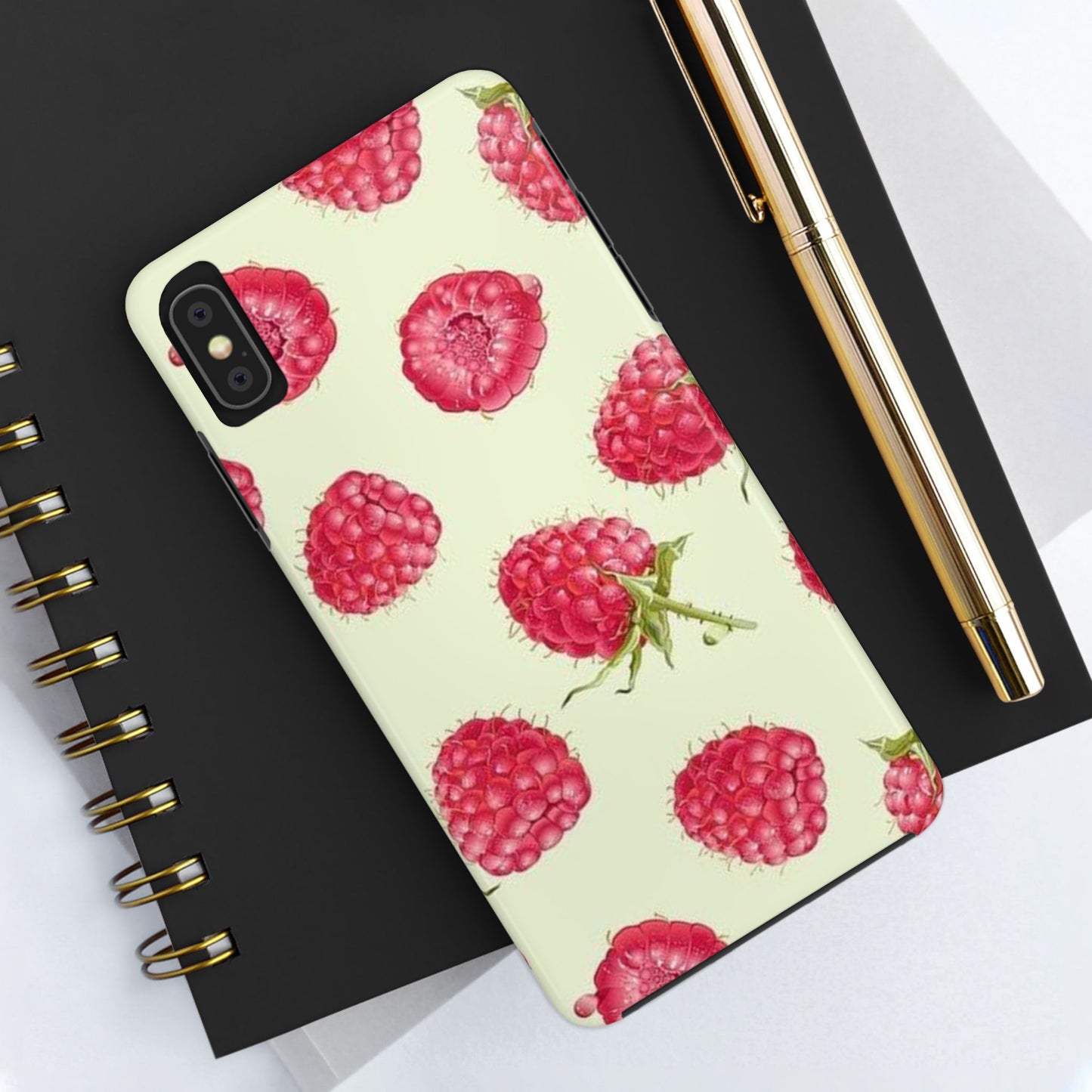 Raspberry Phone Case, Fruit, Cute, Clean Girl, Glossy Phone Case