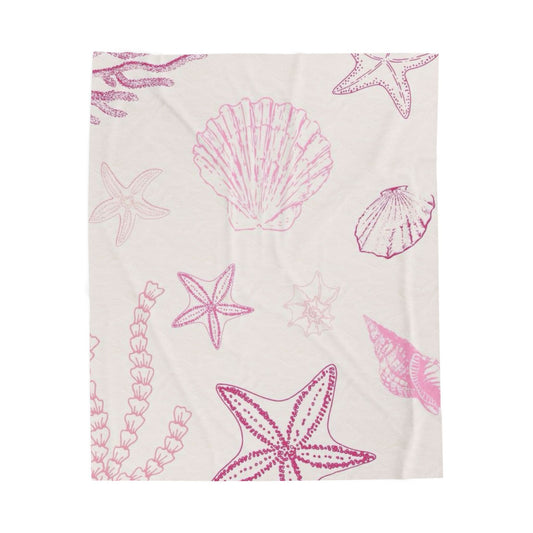Pink Seashell Blanket Blanket