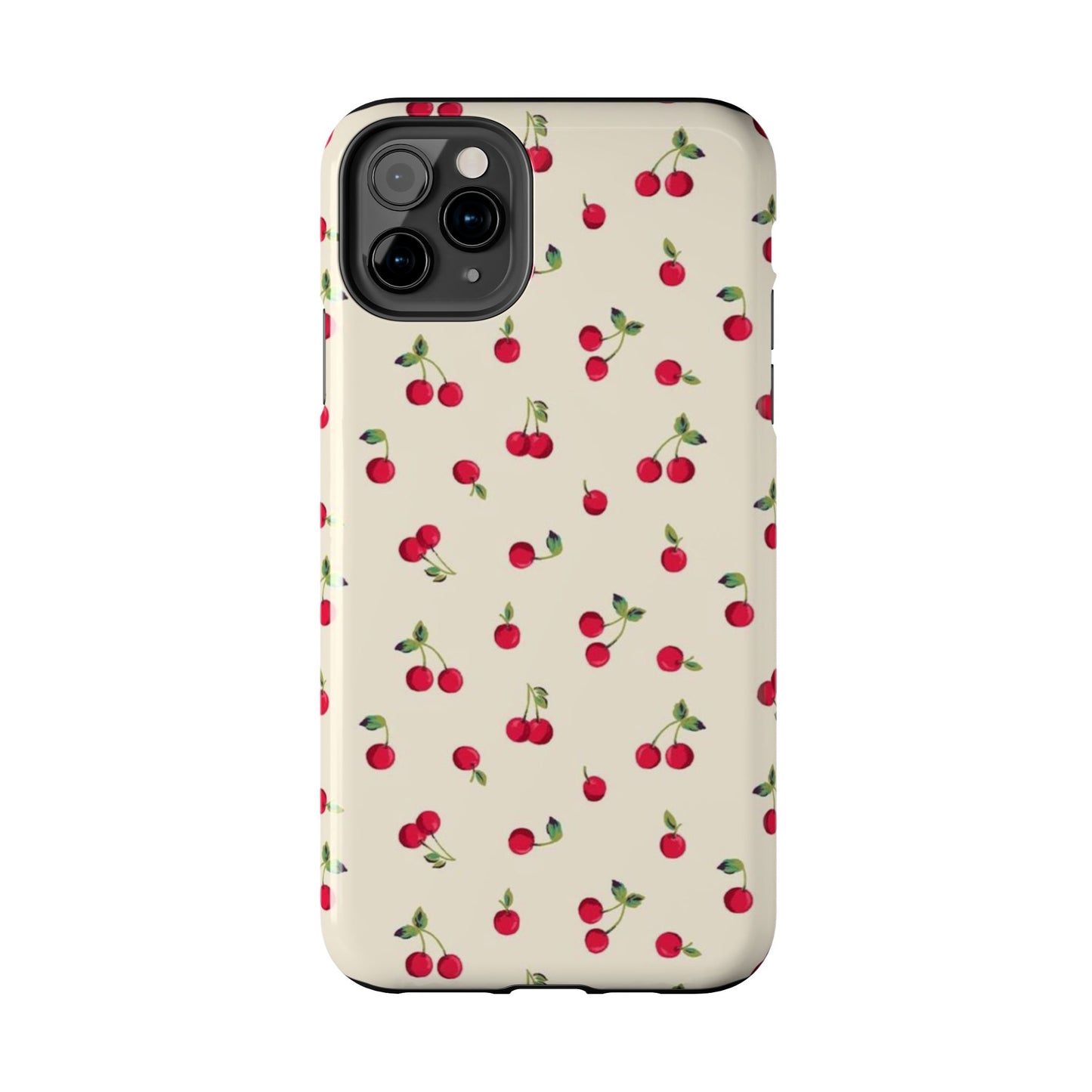 Cherry Print Glossy Phone Case, Feminine, Cutesy