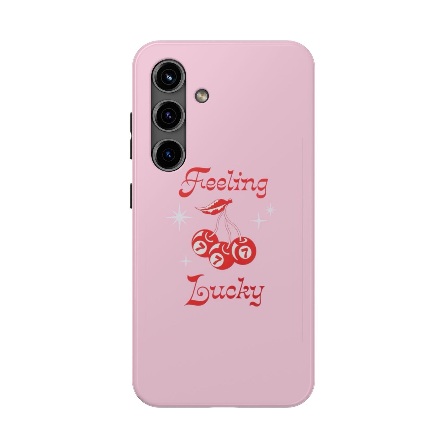 Feeling Lucky Pink Aesthetic Glossy Phone Case, Affirmations