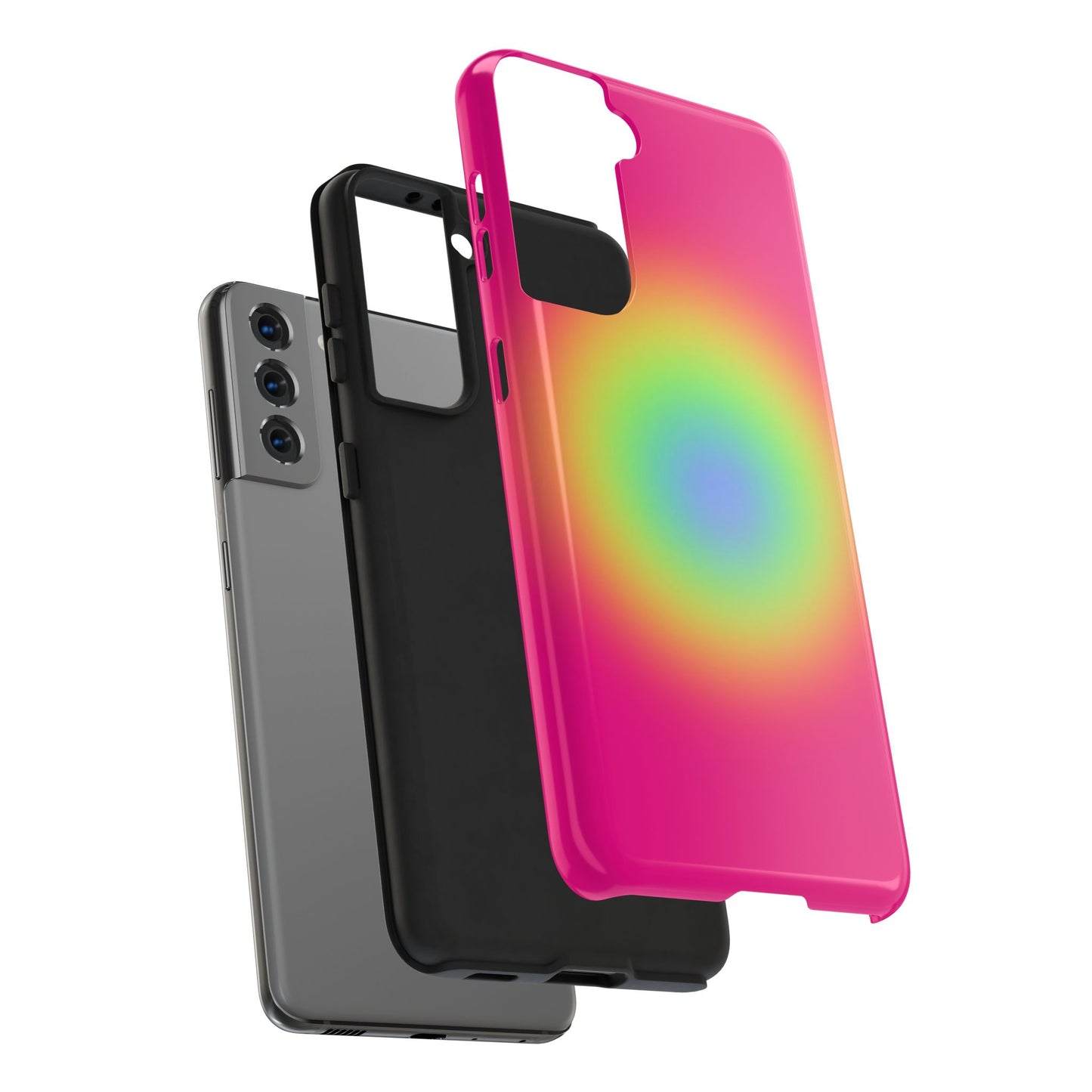 Pink Aura Phone Case, Pink, Yellow, Trendy, Clean Girl Aesthetic, Preppy, Glossy Phone Case