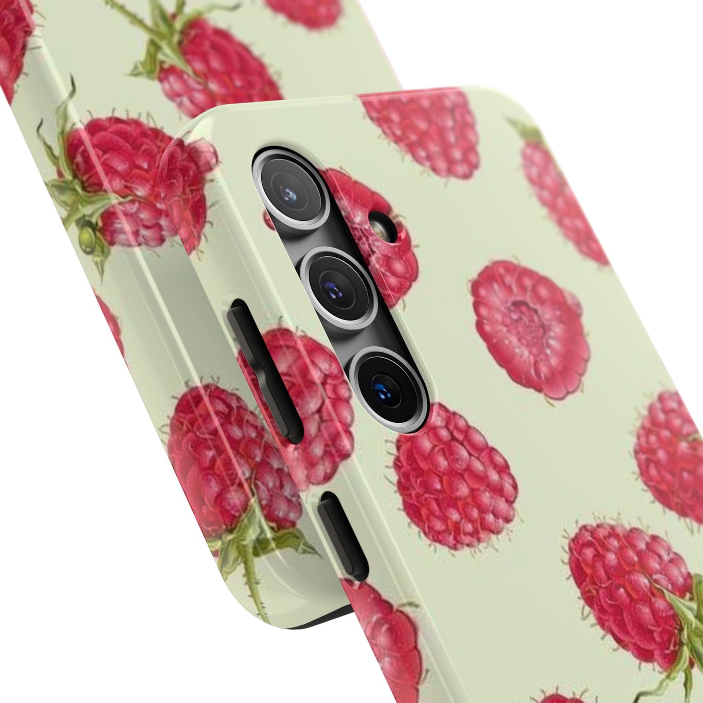 Raspberry Phone Case, Fruit, Cute, Clean Girl, Glossy Phone Case