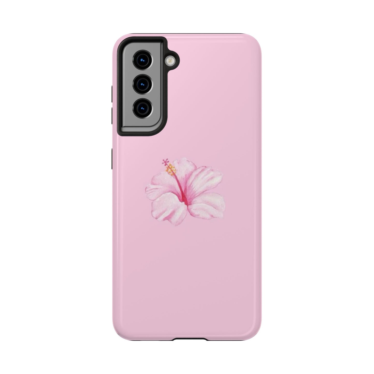 Hibiscus Flower Phone Case, Pink, Tropical, Hawaiin, Clean Girl Aesthetic, Preppy, Glossy Phone Case