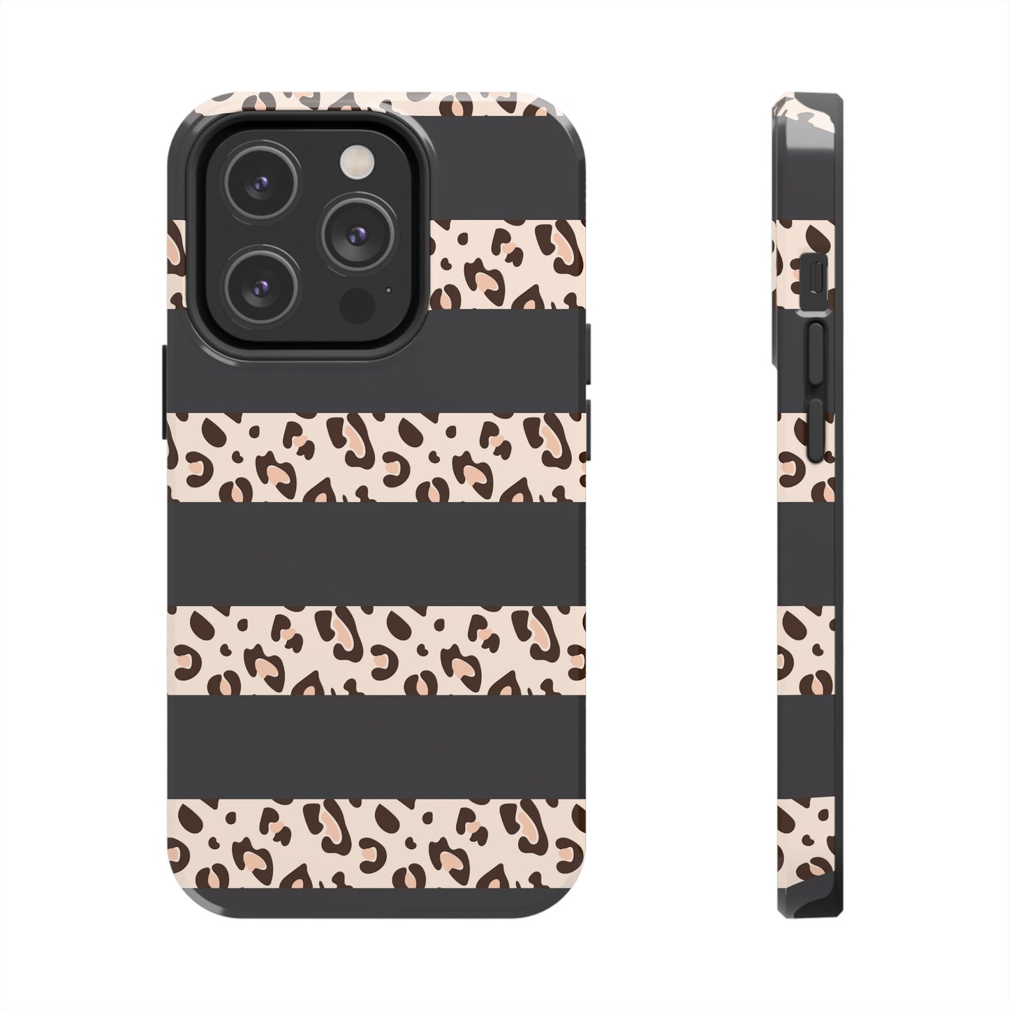 Cheetah Print Striped iPhone Case – Black Striped Cheetah Print Aesthetic