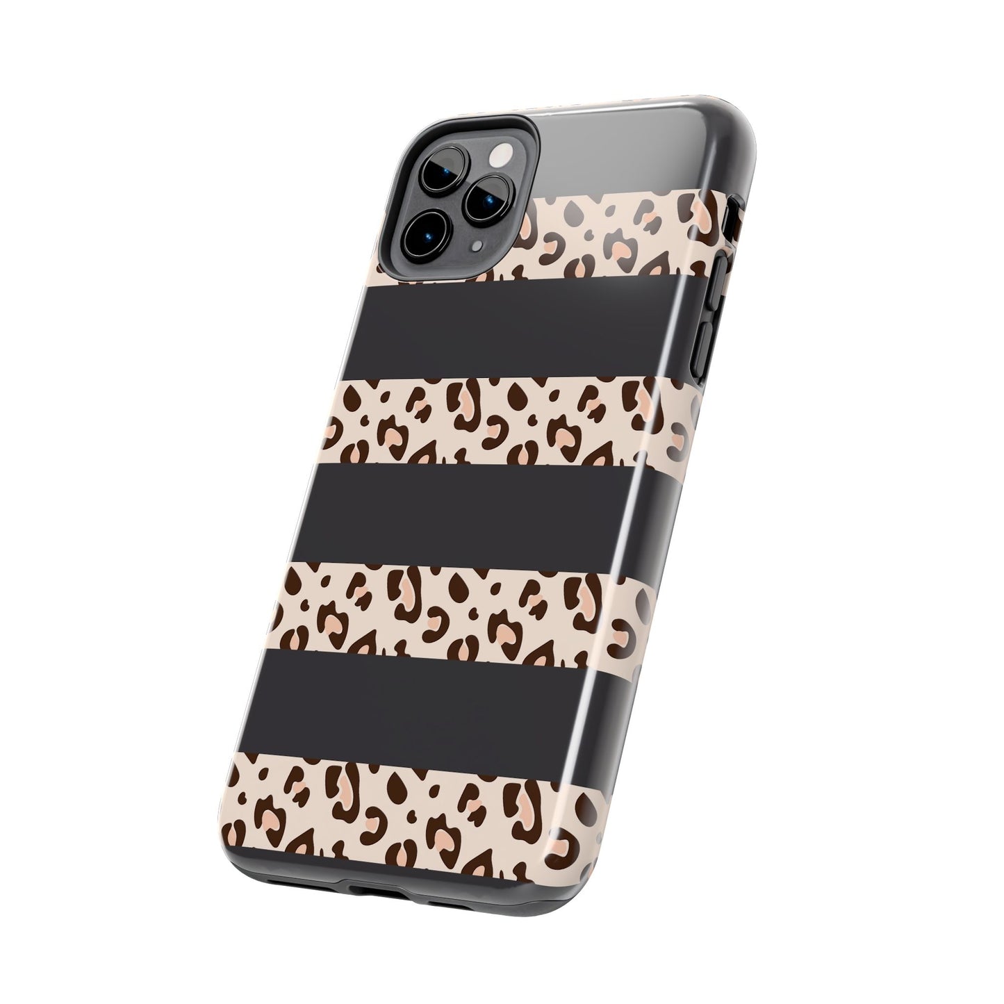 Cheetah Print Striped iPhone Case – Black Striped Cheetah Print Aesthetic