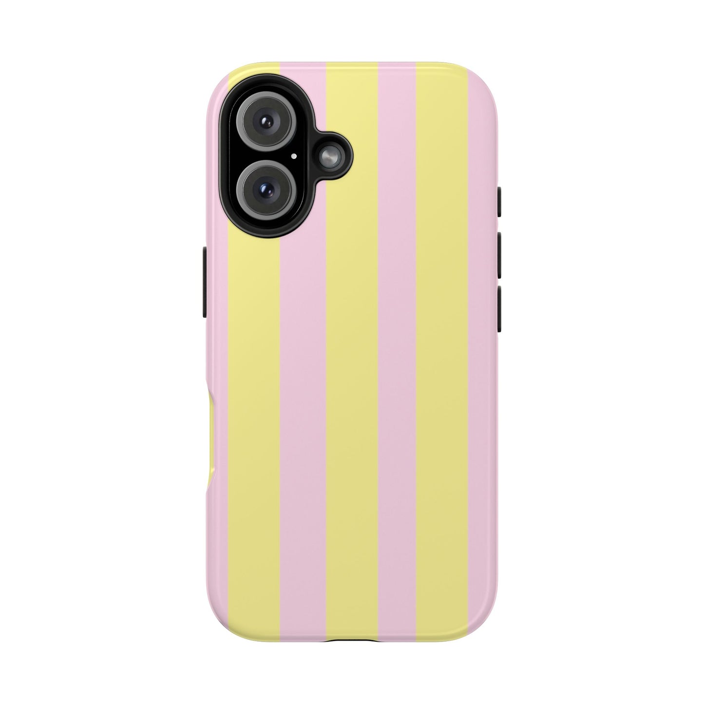 Pastel striped phone case, Pink and yellow stripes