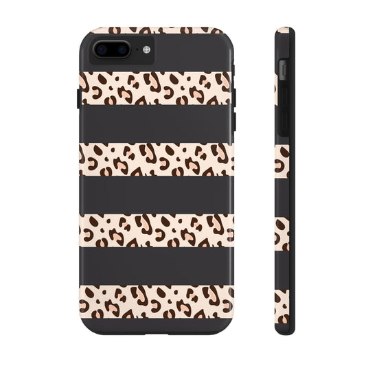 Cheetah Print Striped iPhone Case – Black Striped Cheetah Print Aesthetic