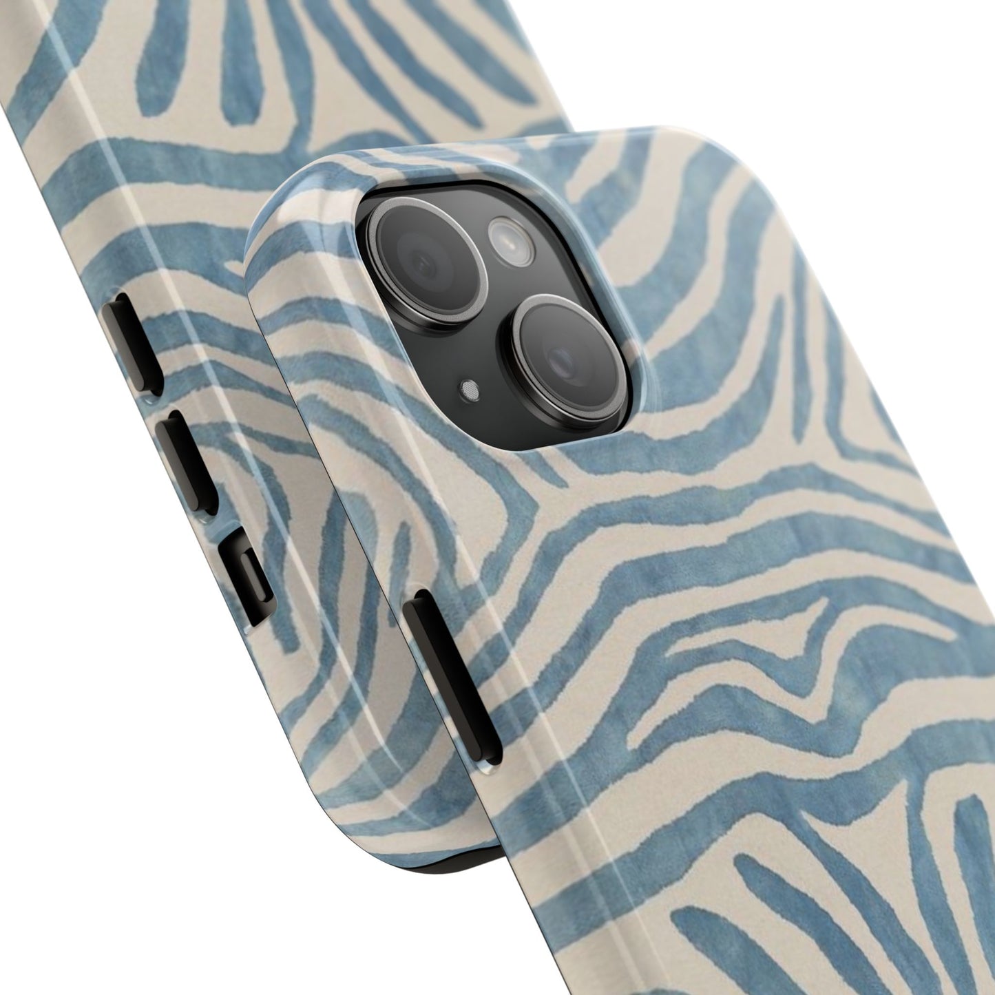 Blue Zebra Print Aesthetic Phone Case