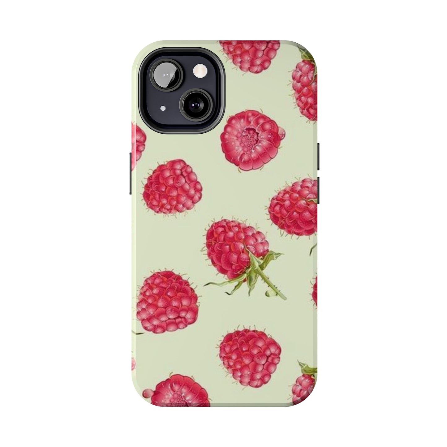 Raspberry Phone Case, Fruit, Cute, Clean Girl, Glossy Phone Case