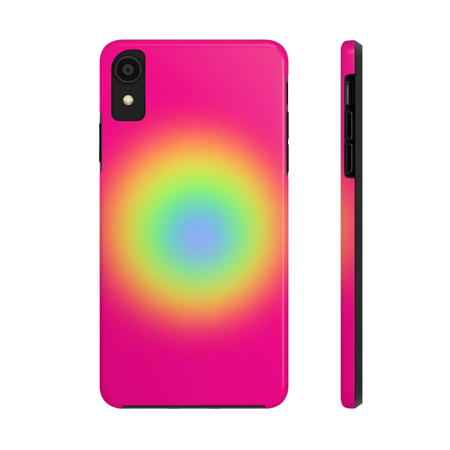 Pink Aura Phone Case, Pink, Yellow, Trendy, Clean Girl Aesthetic, Preppy, Glossy Phone Case